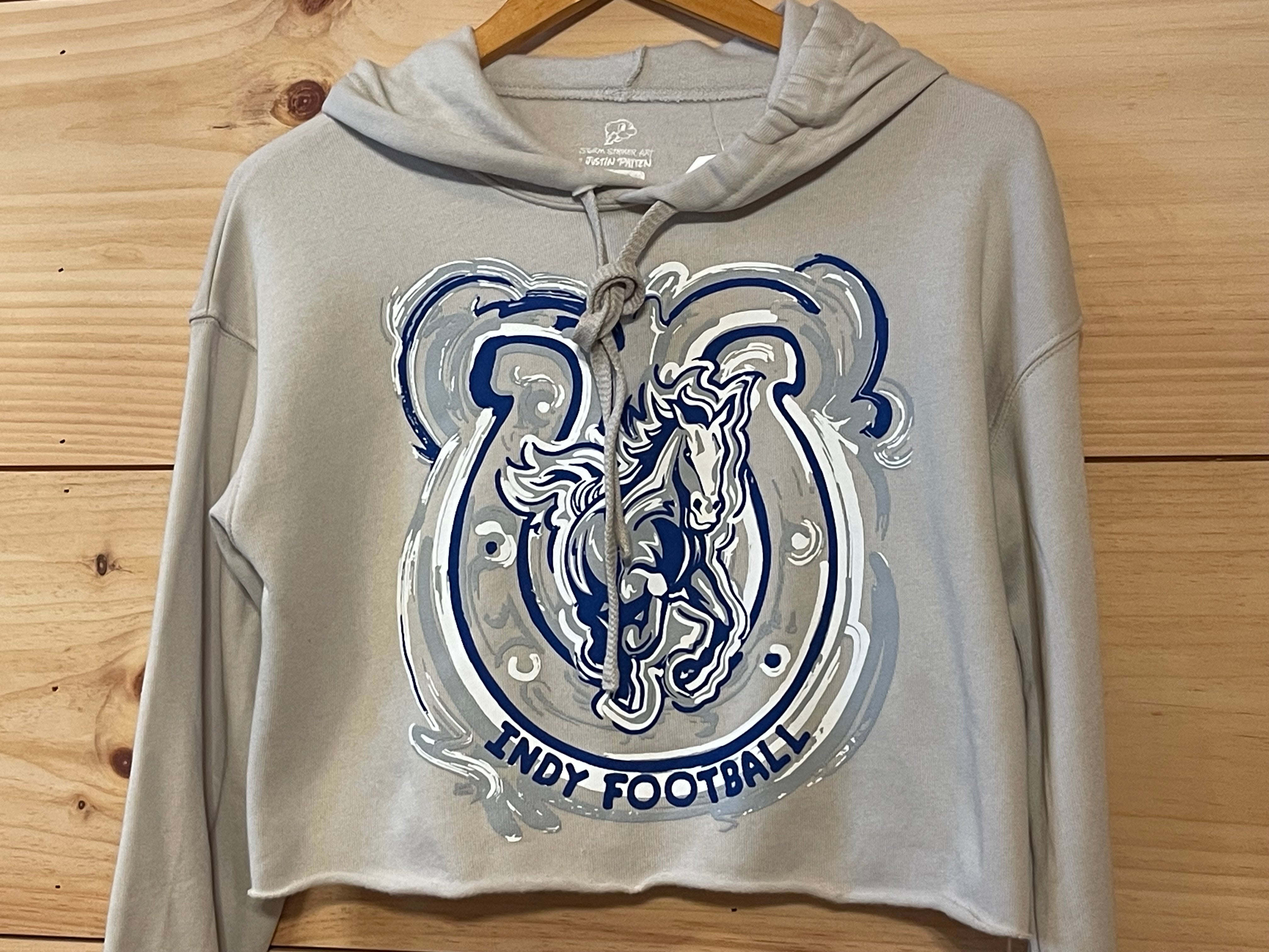 Indiana INDY Football Women's Cropped Fleece Hoodie by Justin Patten