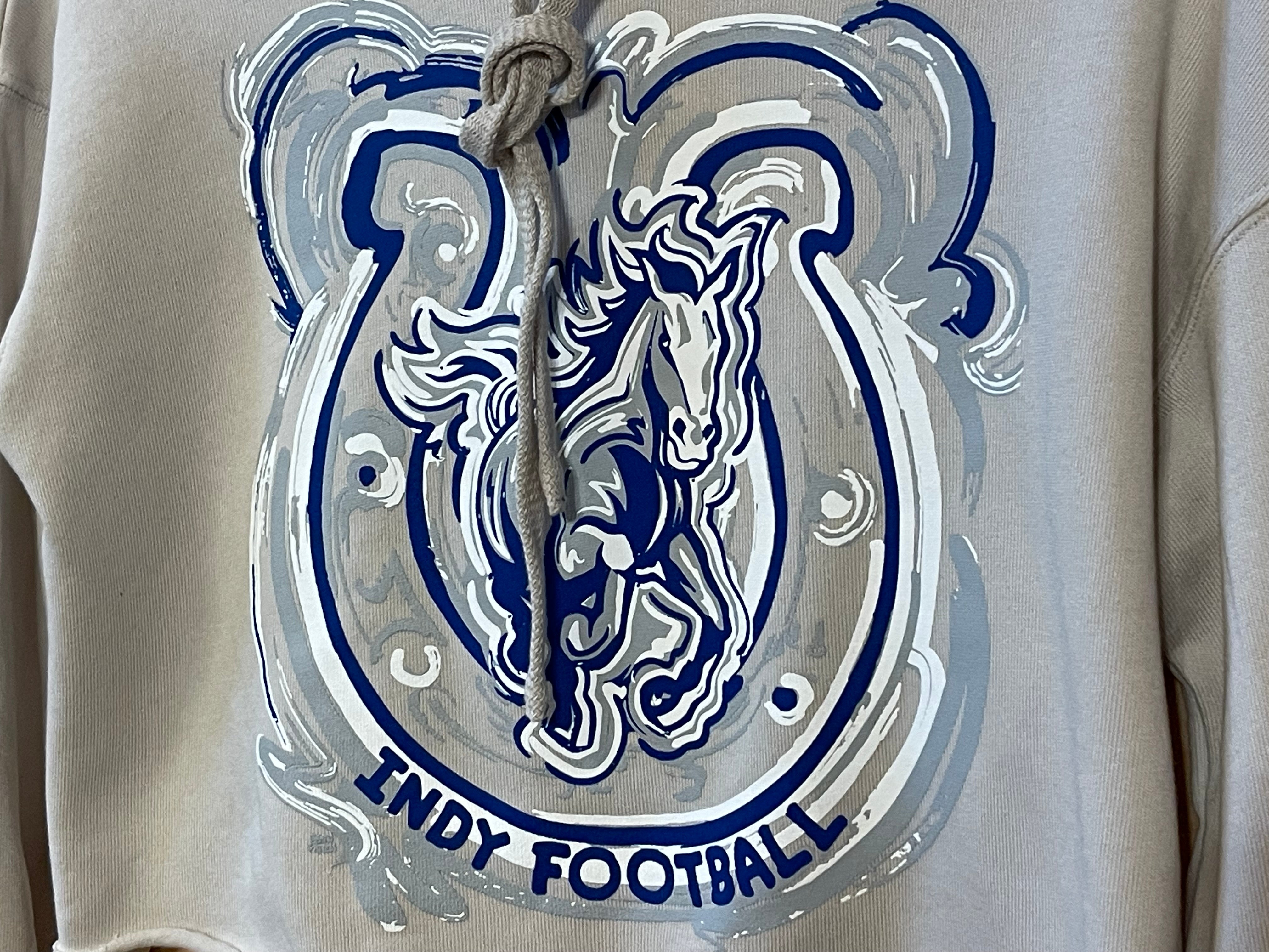 Indiana INDY Football Women's Cropped Fleece Hoodie by Justin Patten