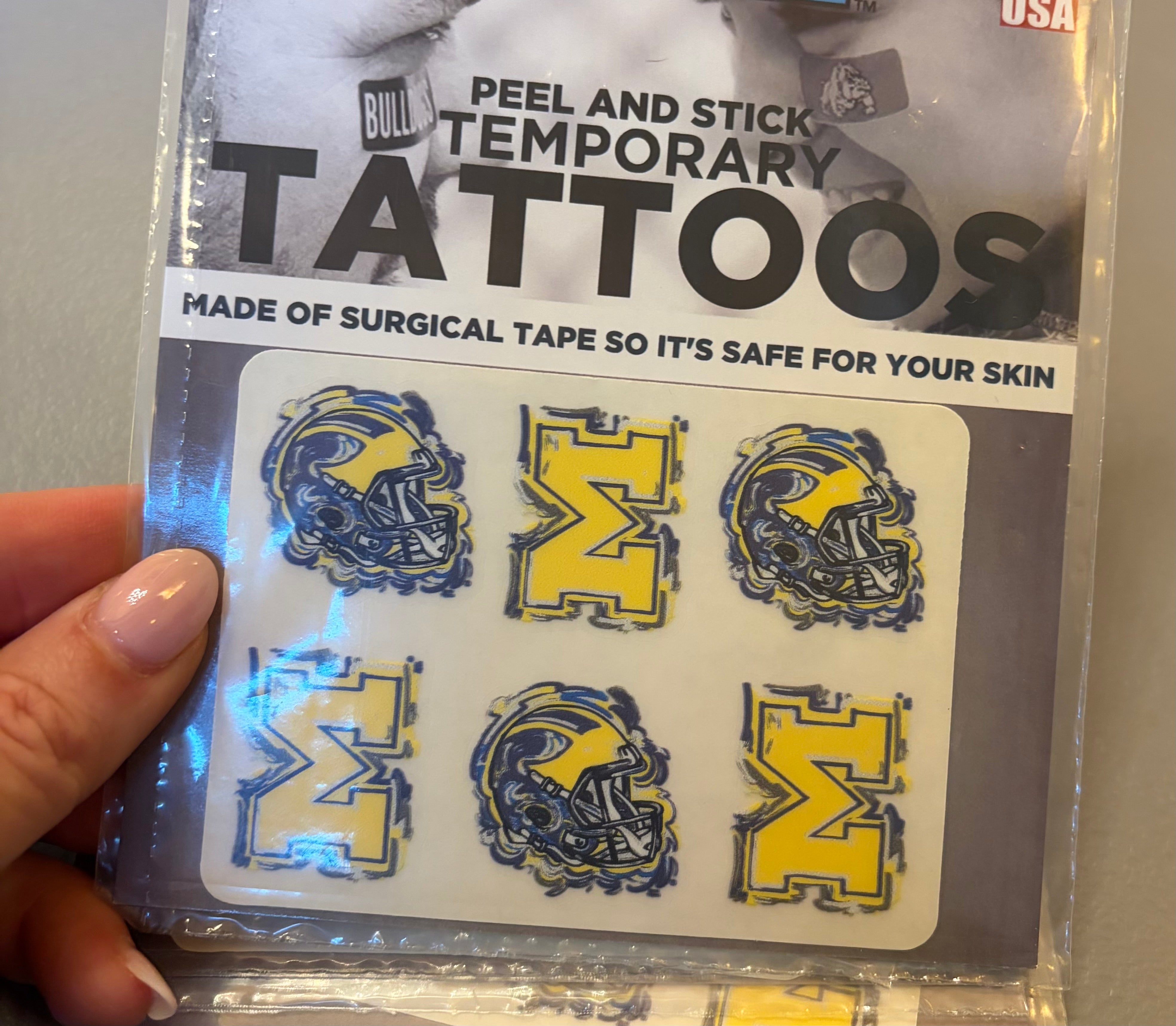 University of Michigan Body Cal Sticker by Justin Patten (Face Sticker/ Tattoo)