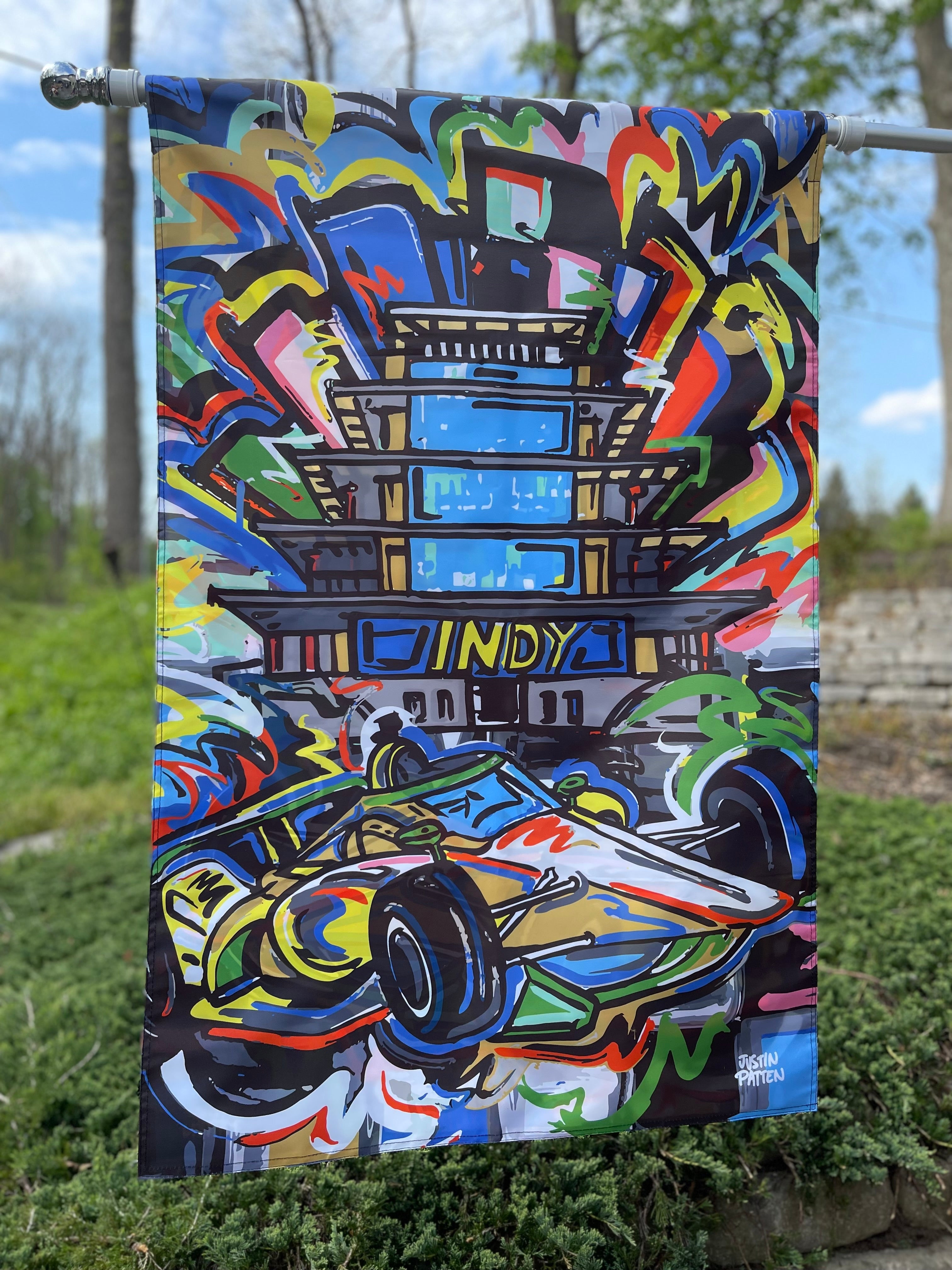 Indianapolis Motor Speedway Pagoda House Flag (28"x 42" in) by Justin Patten