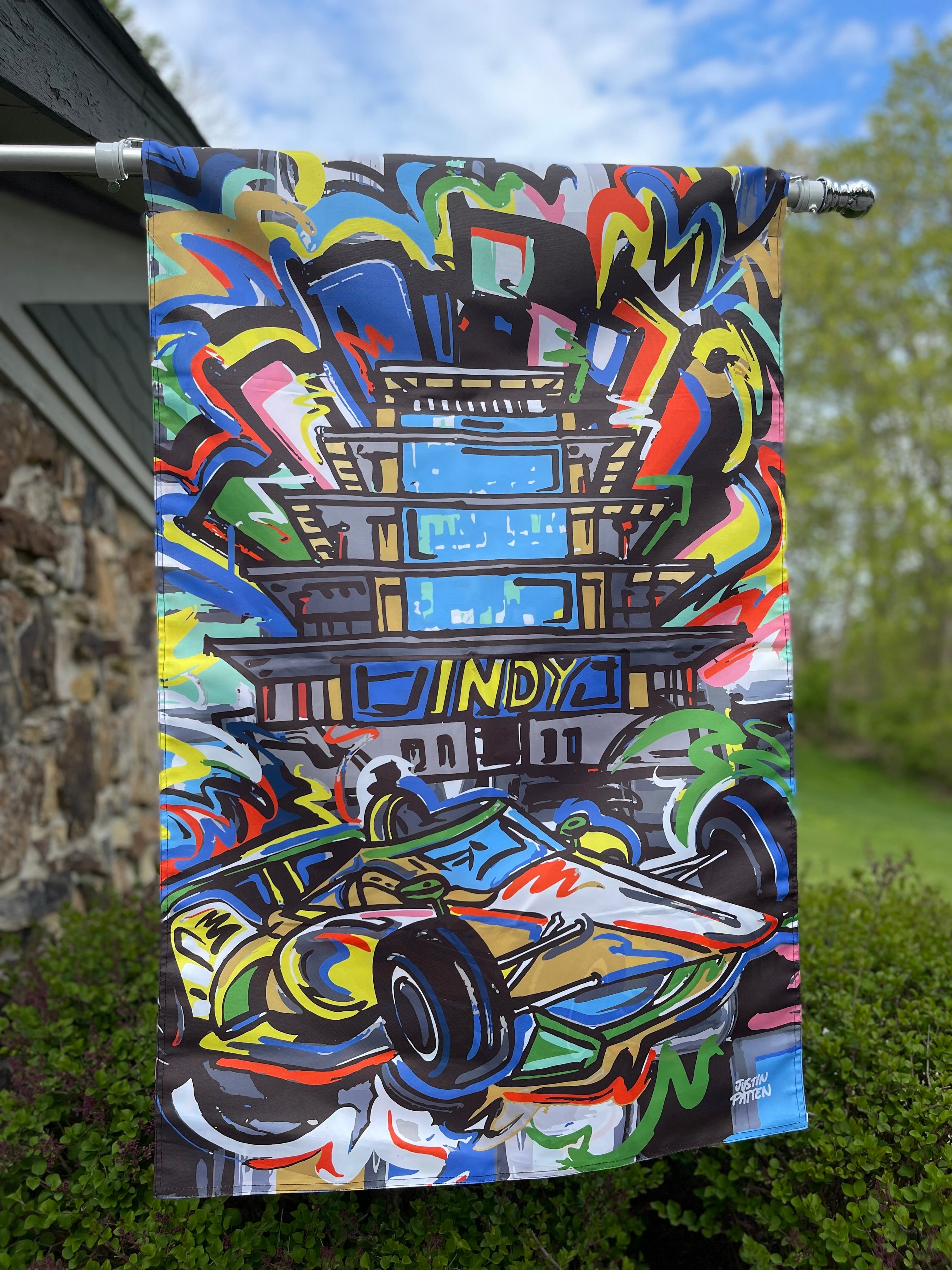 Indianapolis Motor Speedway Pagoda House Flag (28"x 42" in) by Justin Patten