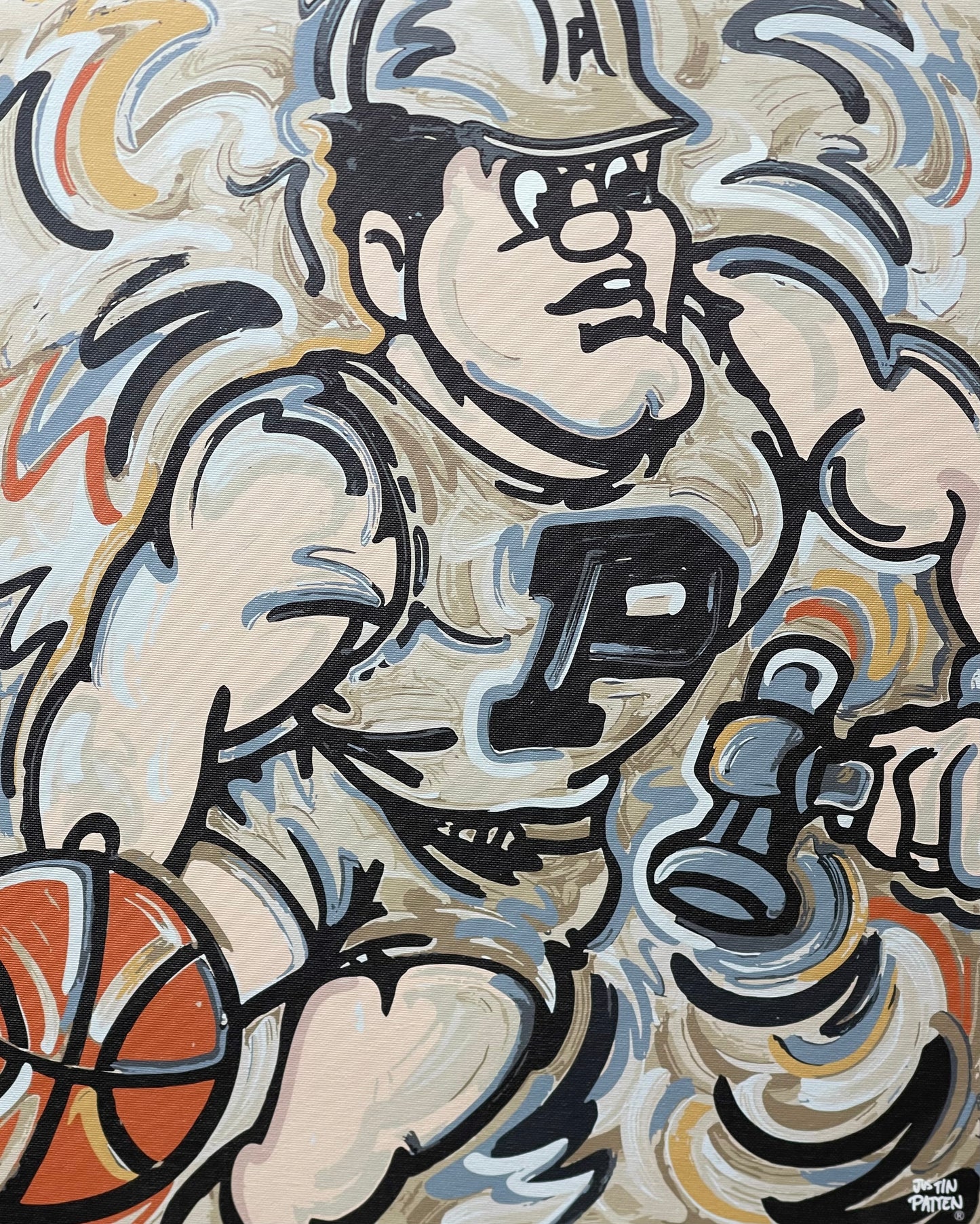 Purdue Pete Basketball 16"x20" Print by Justin Patten