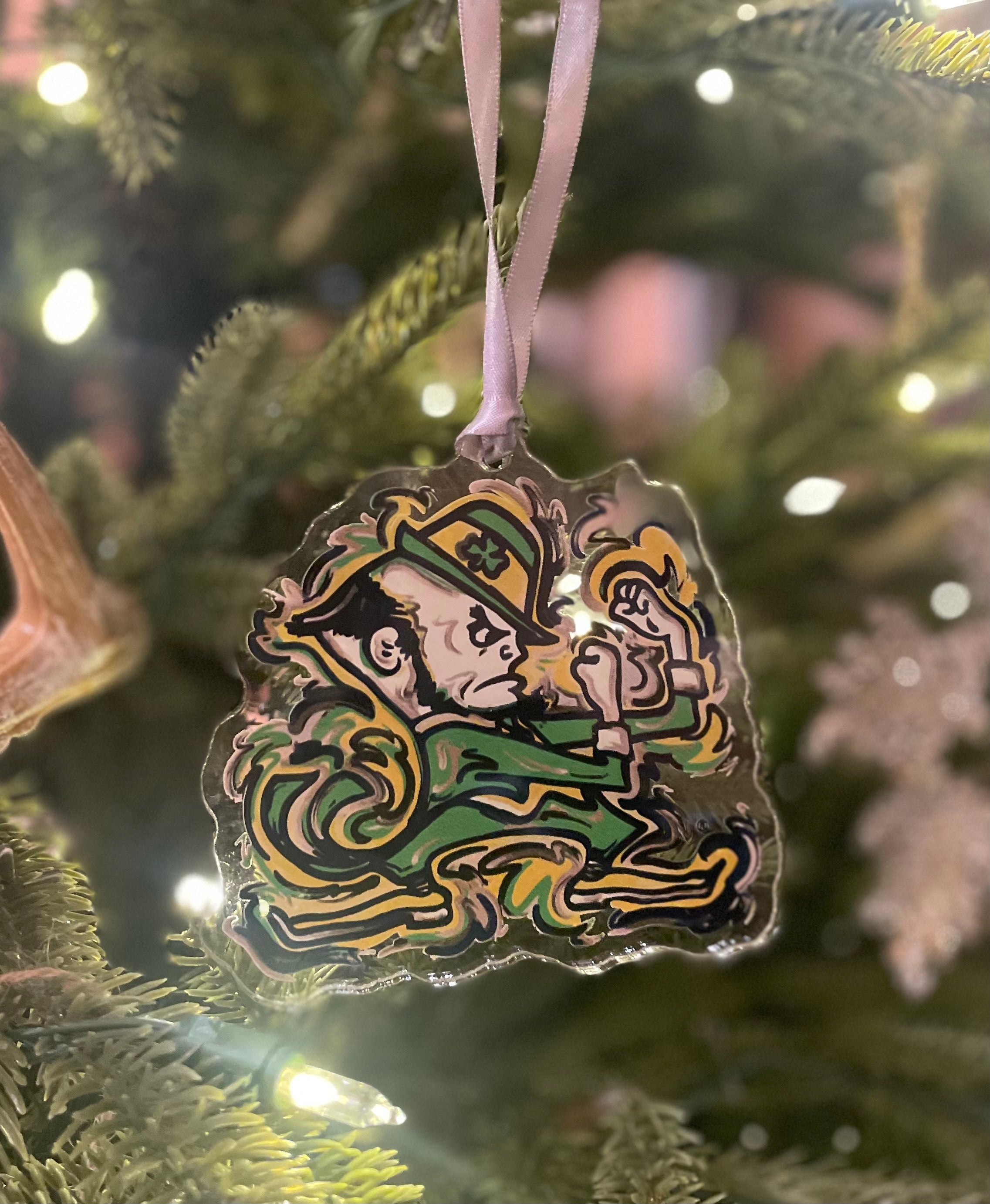 University of Notre Dame Leprechaun Ornament by Justin Patten (Licensed Product)