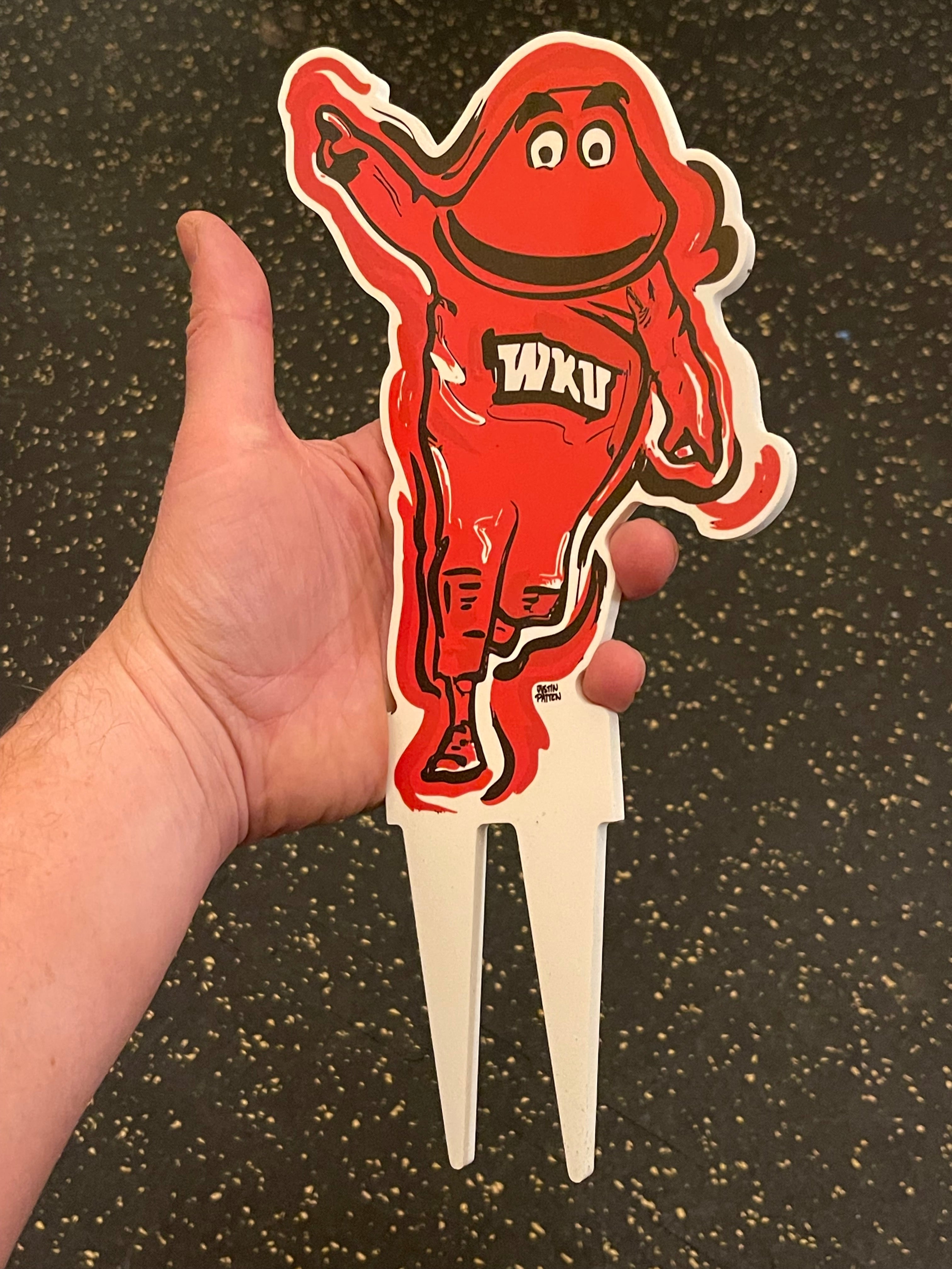 Western Kentucky Big Red Mascot Garden Guard  by Justin Patten (WKU)