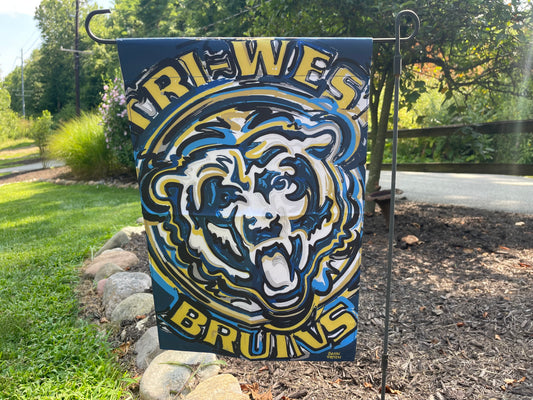 Try-West Schools Garden Flag by Justin Patten (12.5 x 18.5, Indiana High School, Storm Striker Art)