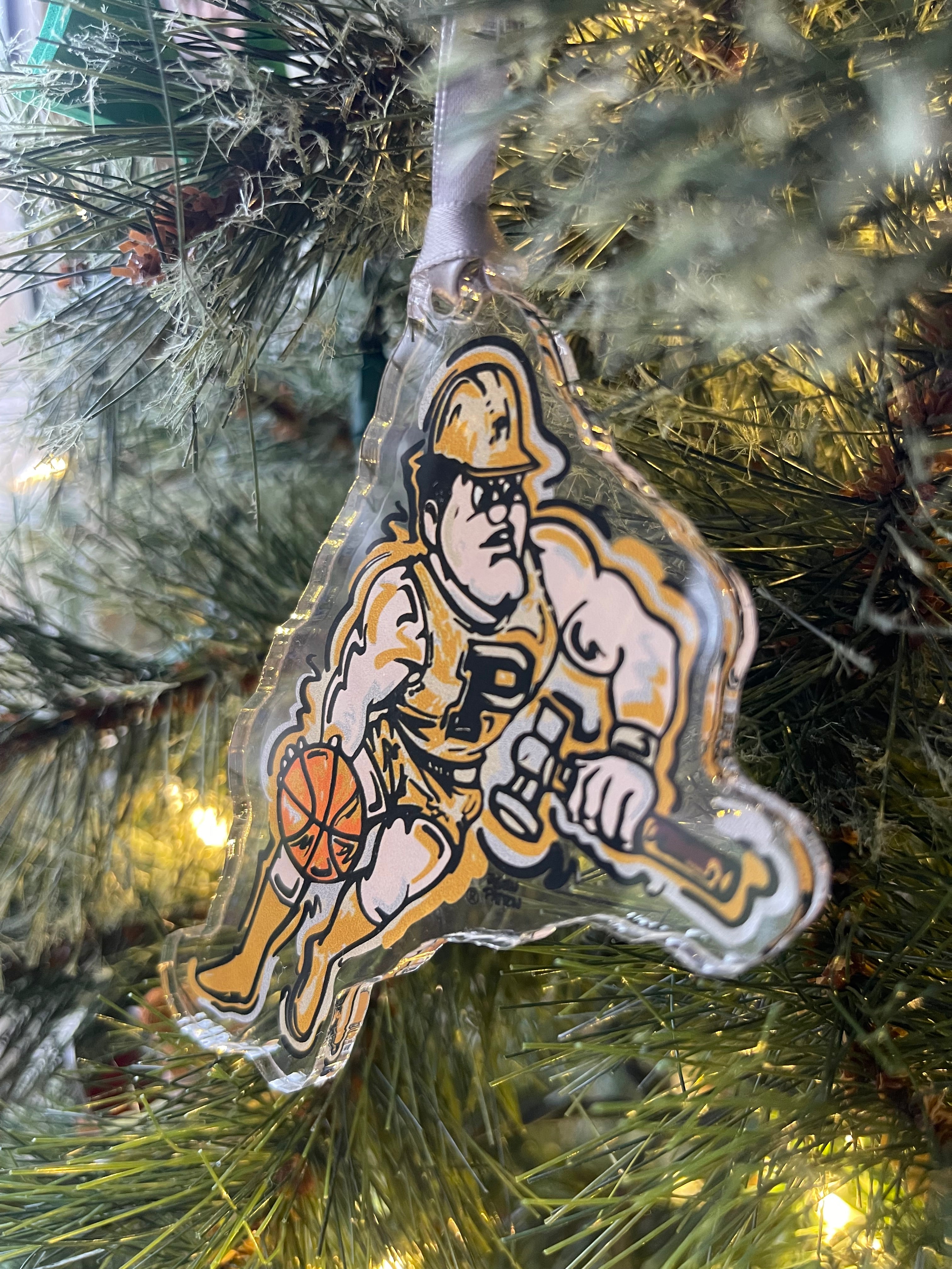 Purdue University Basketball Pete Ornament by Justin Patten