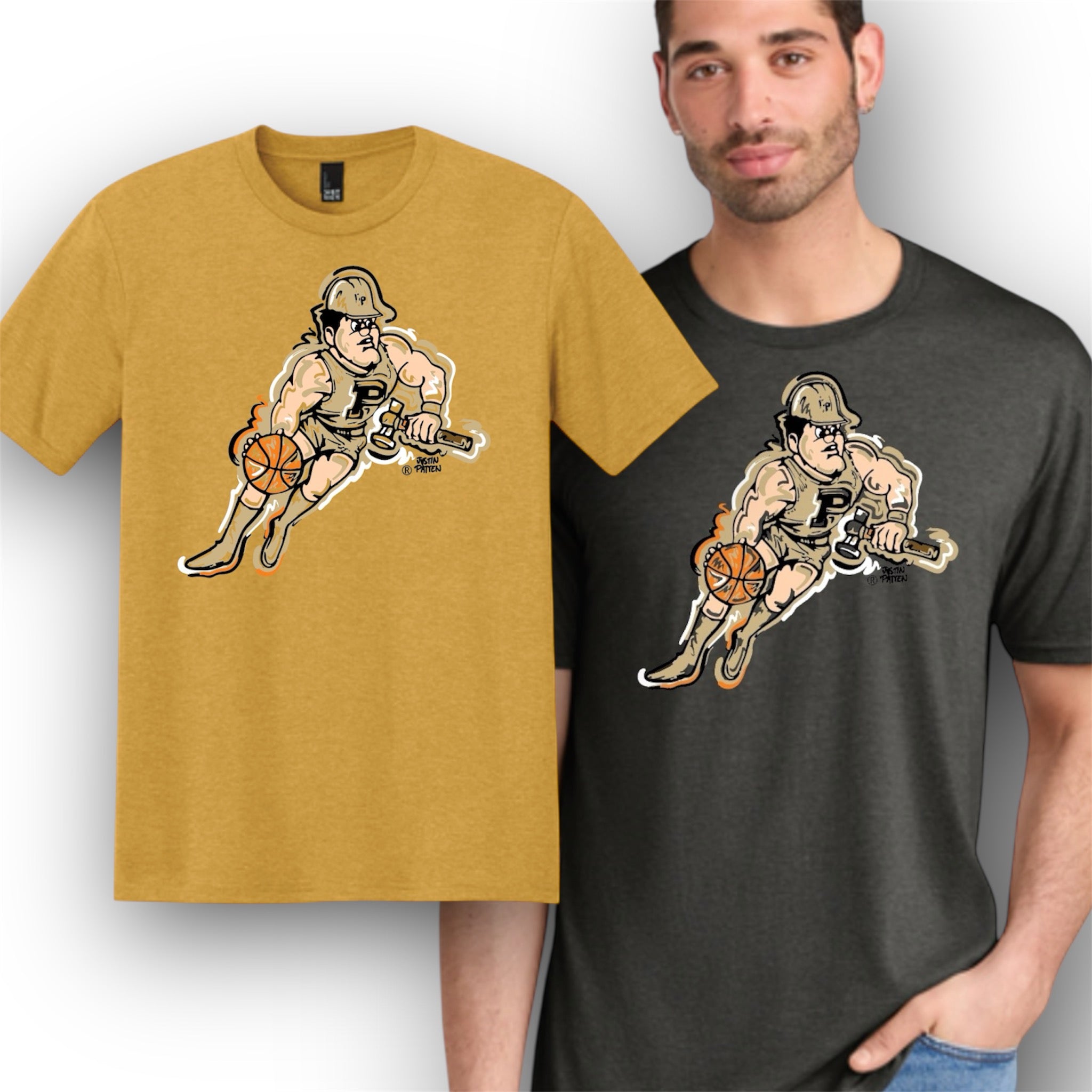 Purdue University Basketball Pete Unisex Short Sleeve Tee by Justin Patten (2 Colors)(Pre-Order)