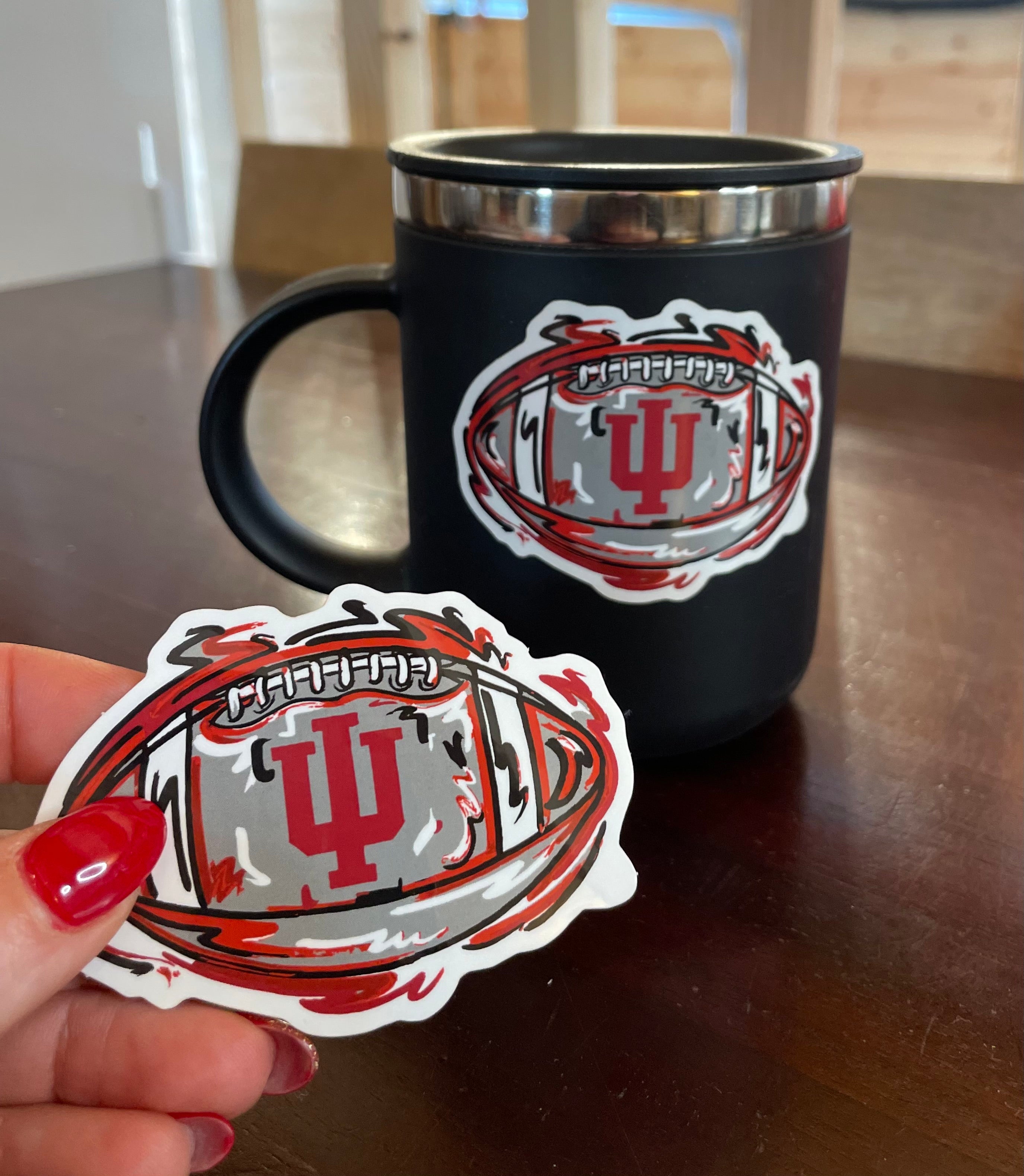 Indiana University IU Football Mini Vinyl Sticker by Justin Patten