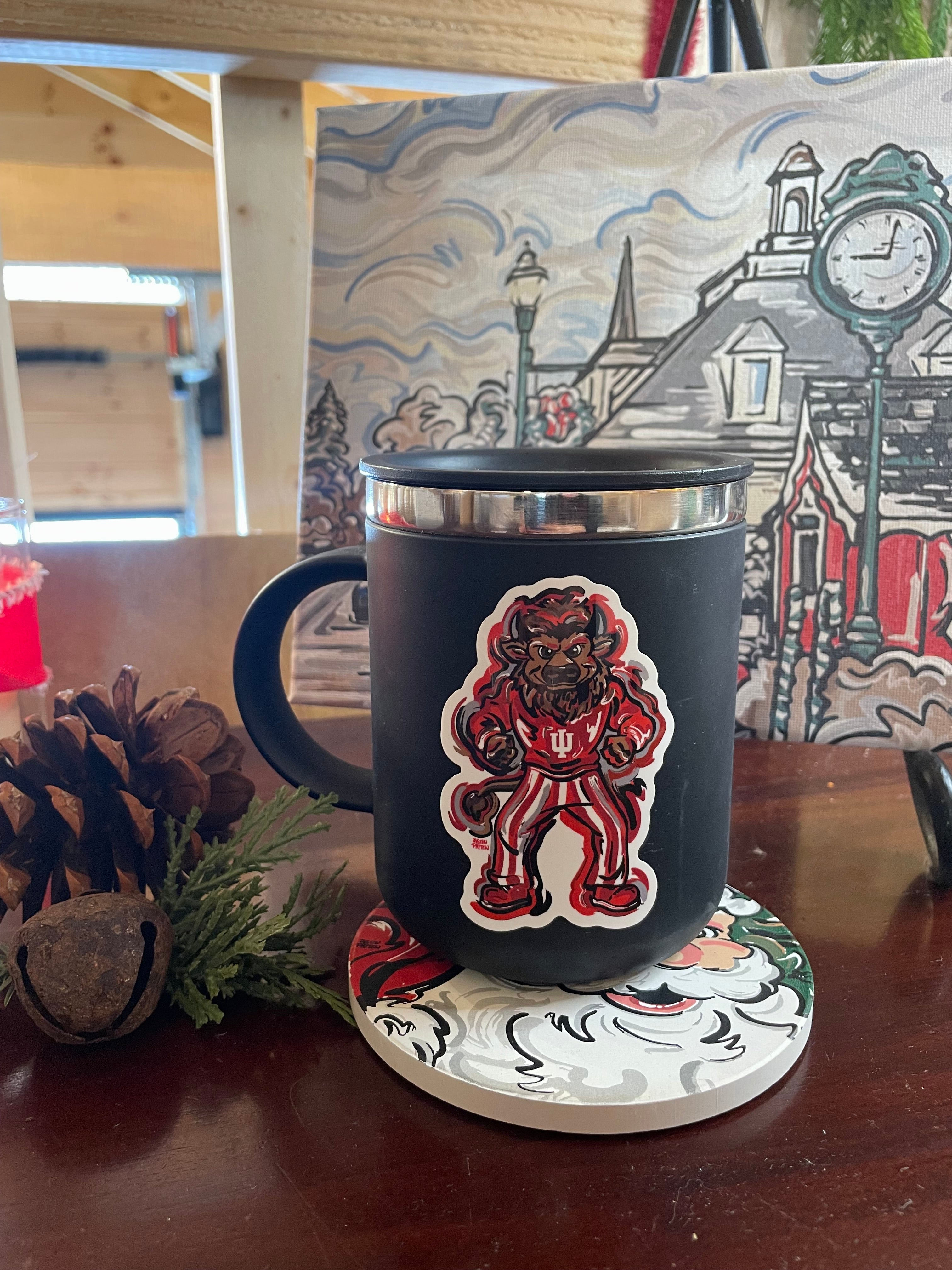 Indiana University IU Hoosier Mascot  Mini Vinyl Sticker by Justin Patten