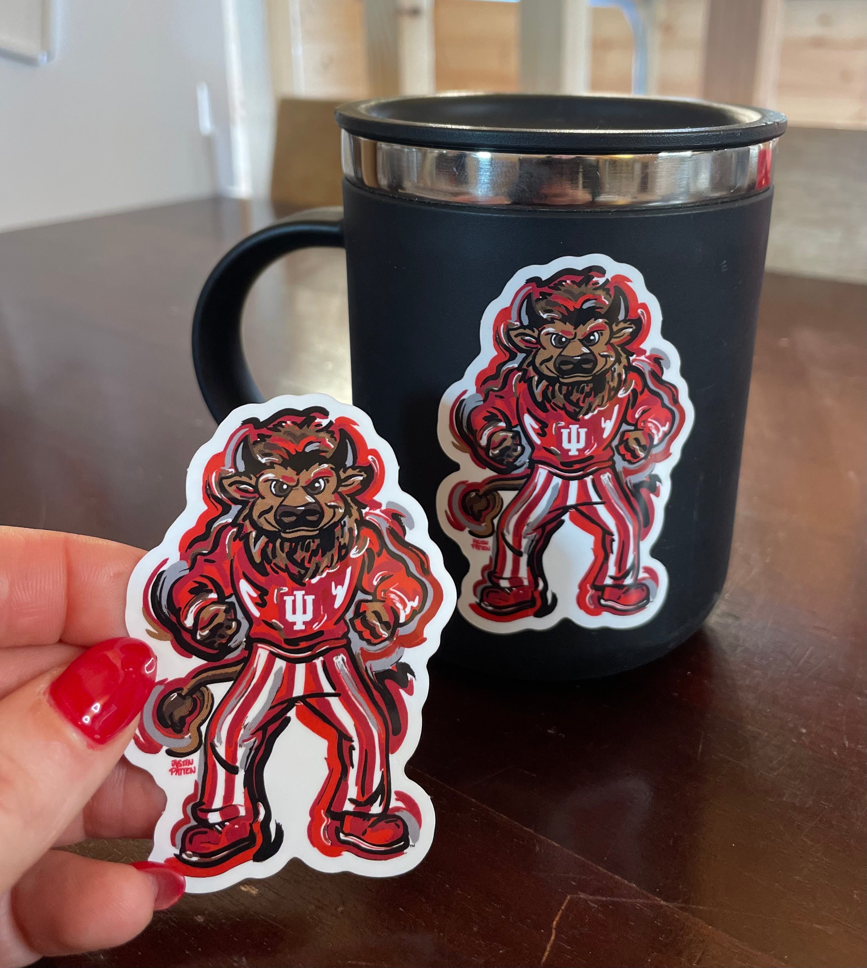 Indiana University IU Hoosier Mascot  Mini Vinyl Sticker by Justin Patten