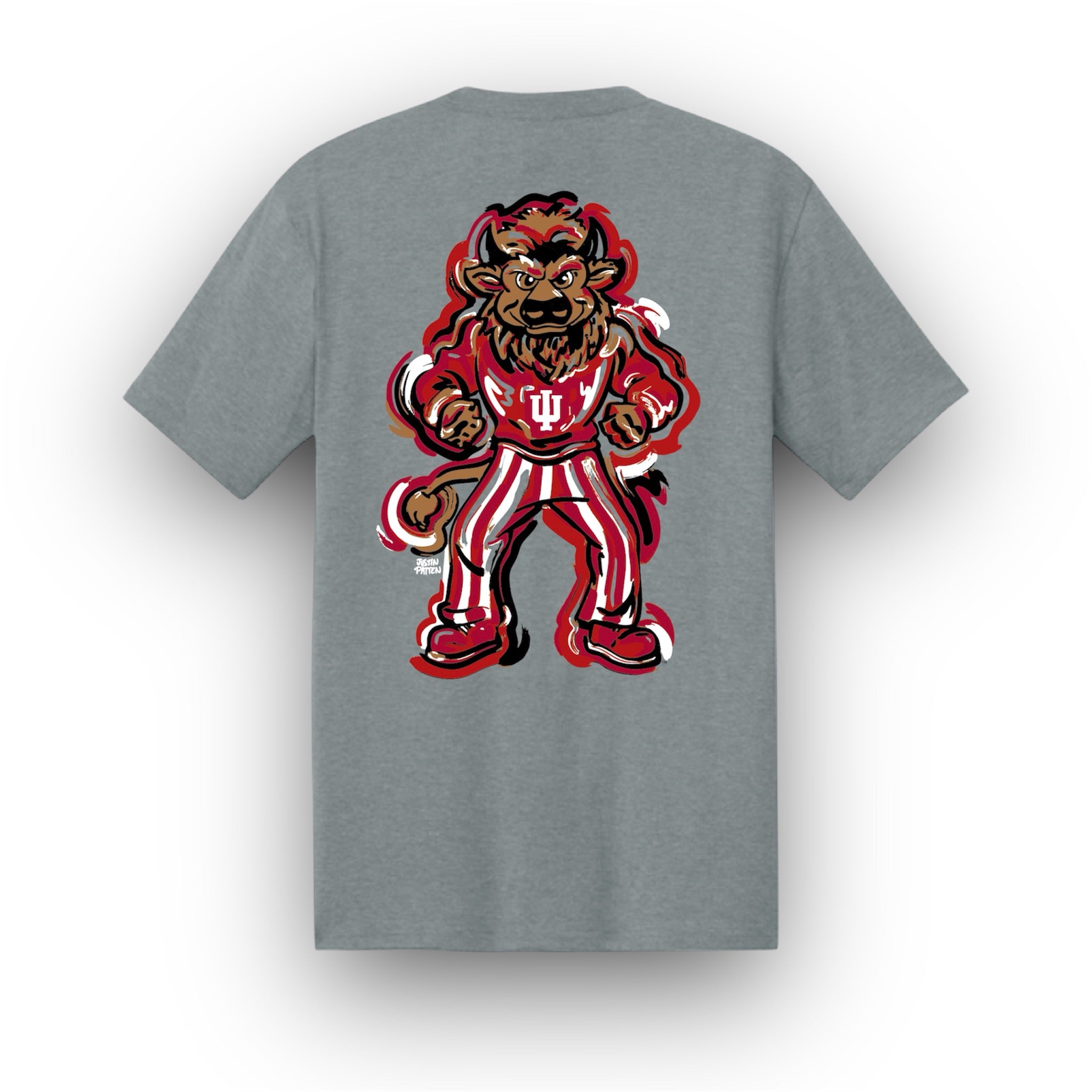 Indiana University Hoosier Mascot Short Sleeve Unisex Tee by Justin Patten (Two Colors)(IU, Bison, Hoosiers, Bloomington)