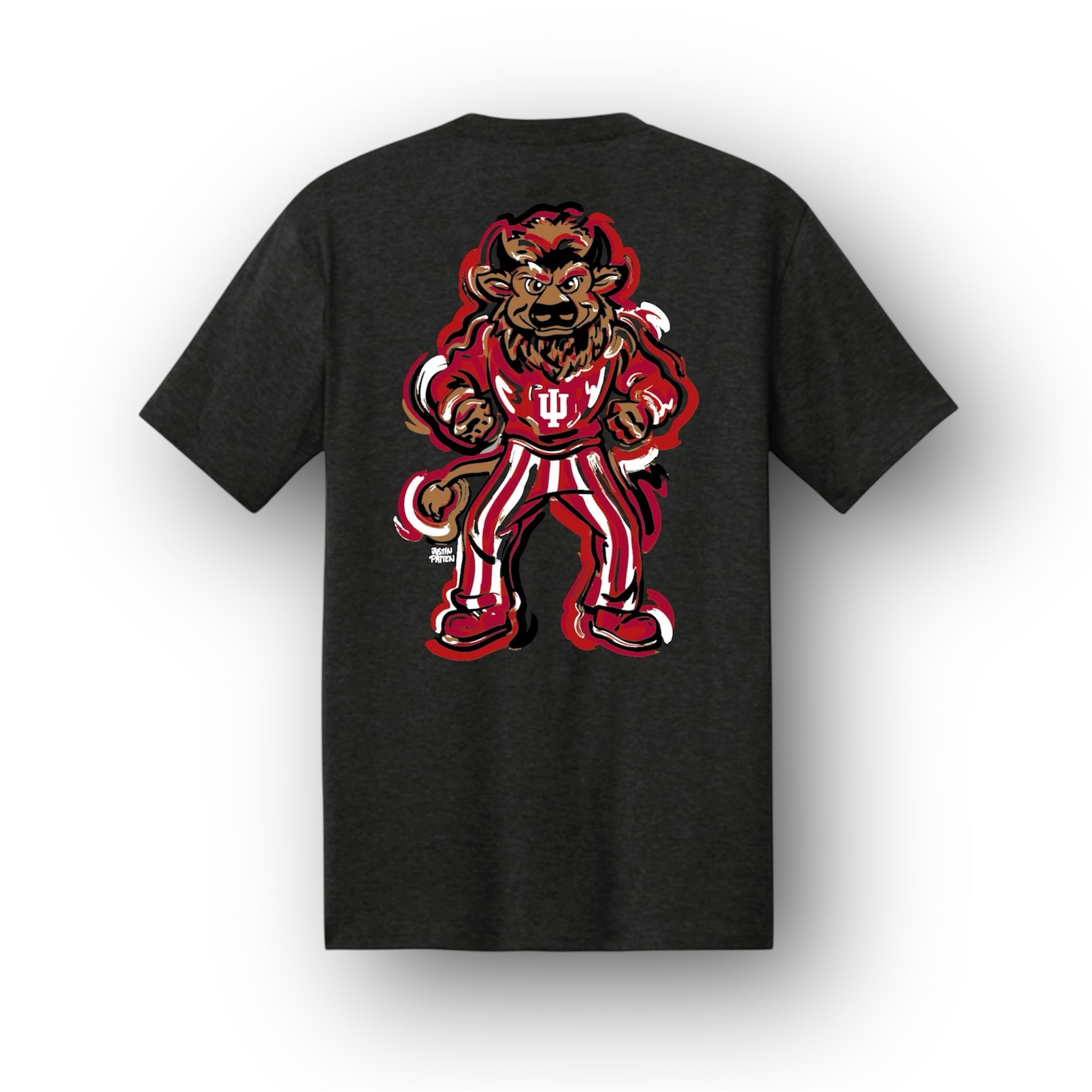 Indiana University Hoosier Mascot Short Sleeve Unisex Tee by Justin Patten (Two Colors)(IU, Bison, Hoosiers, Bloomington)