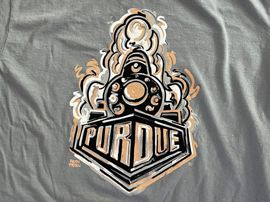 Purdue University Boilermaker Special Unisex Short Sleeve Grey Comfort Colors Tee by Justin Patten