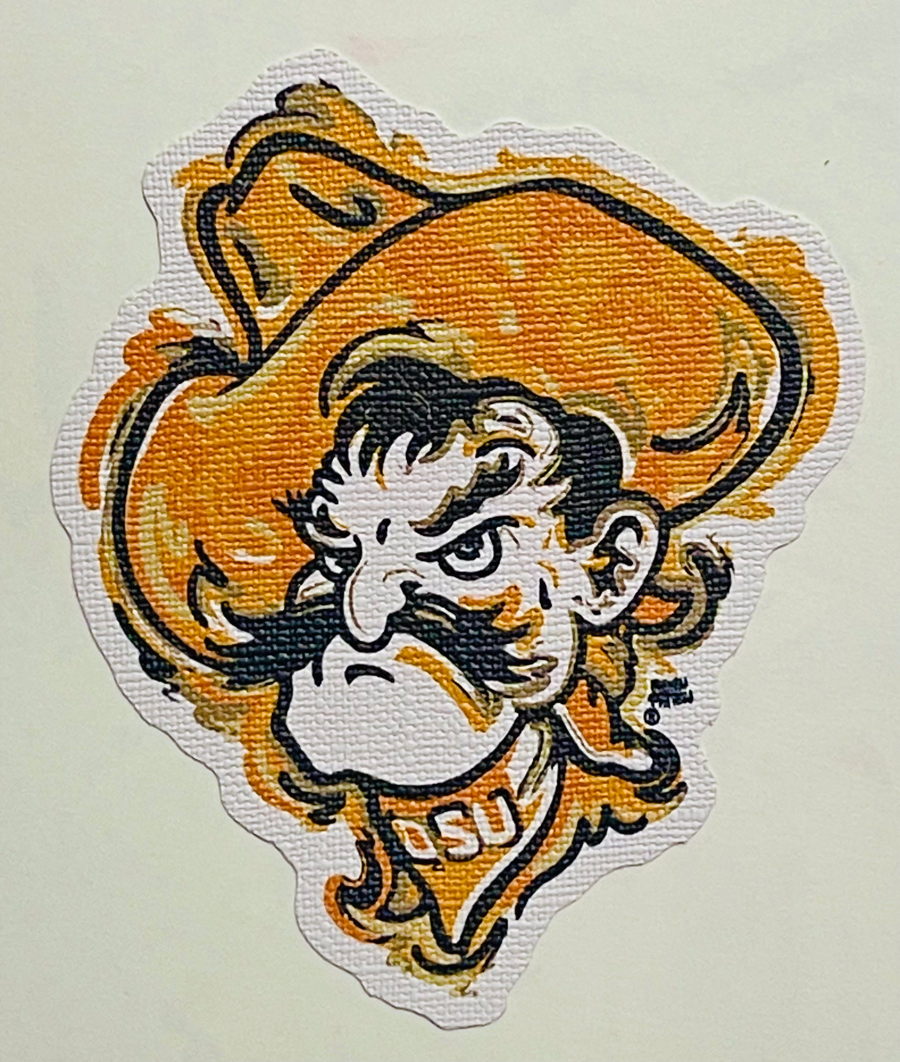 Oklahoma State University Pistol Pete Durable Sticker by Justin Patten