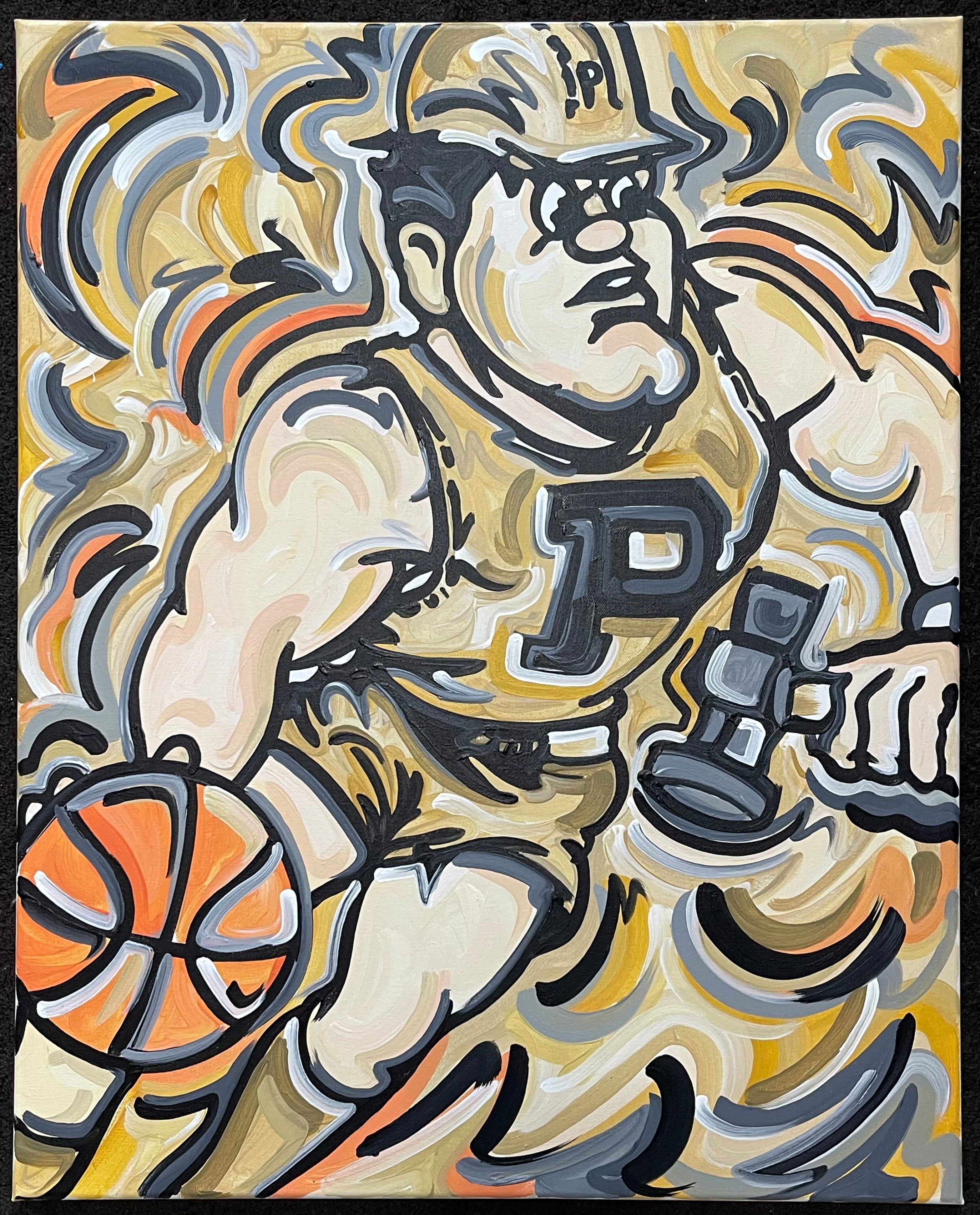 Purdue University Basketball Purdue Pete Painting 30"x24" by Justin Patten  (Original Finished Painting)(Purdue Pete Painting,)