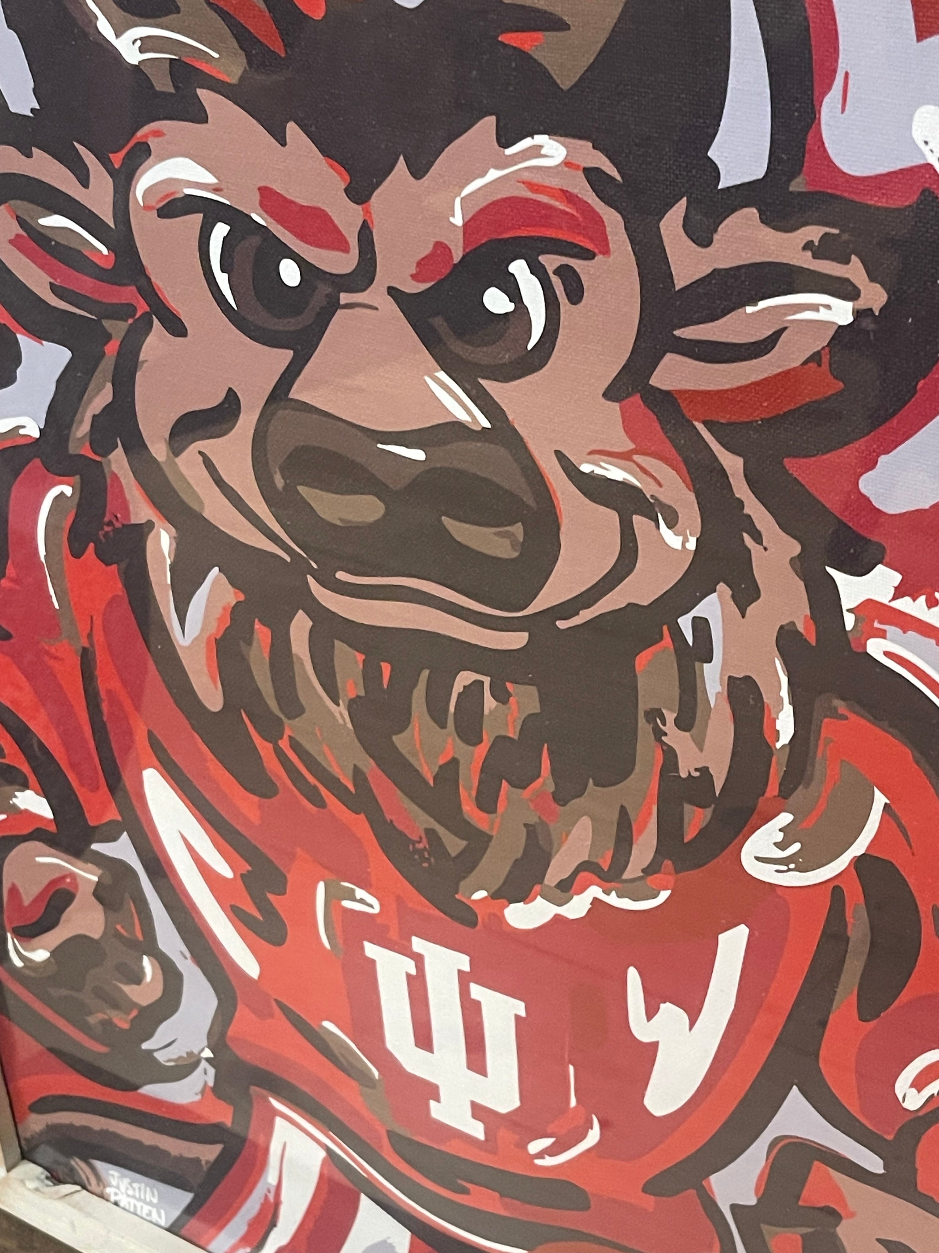 Indiana University 20" x 16" Hoosier Mascot Print by Justin Patten (IU, Bison, Hoosiers, Bloomington)