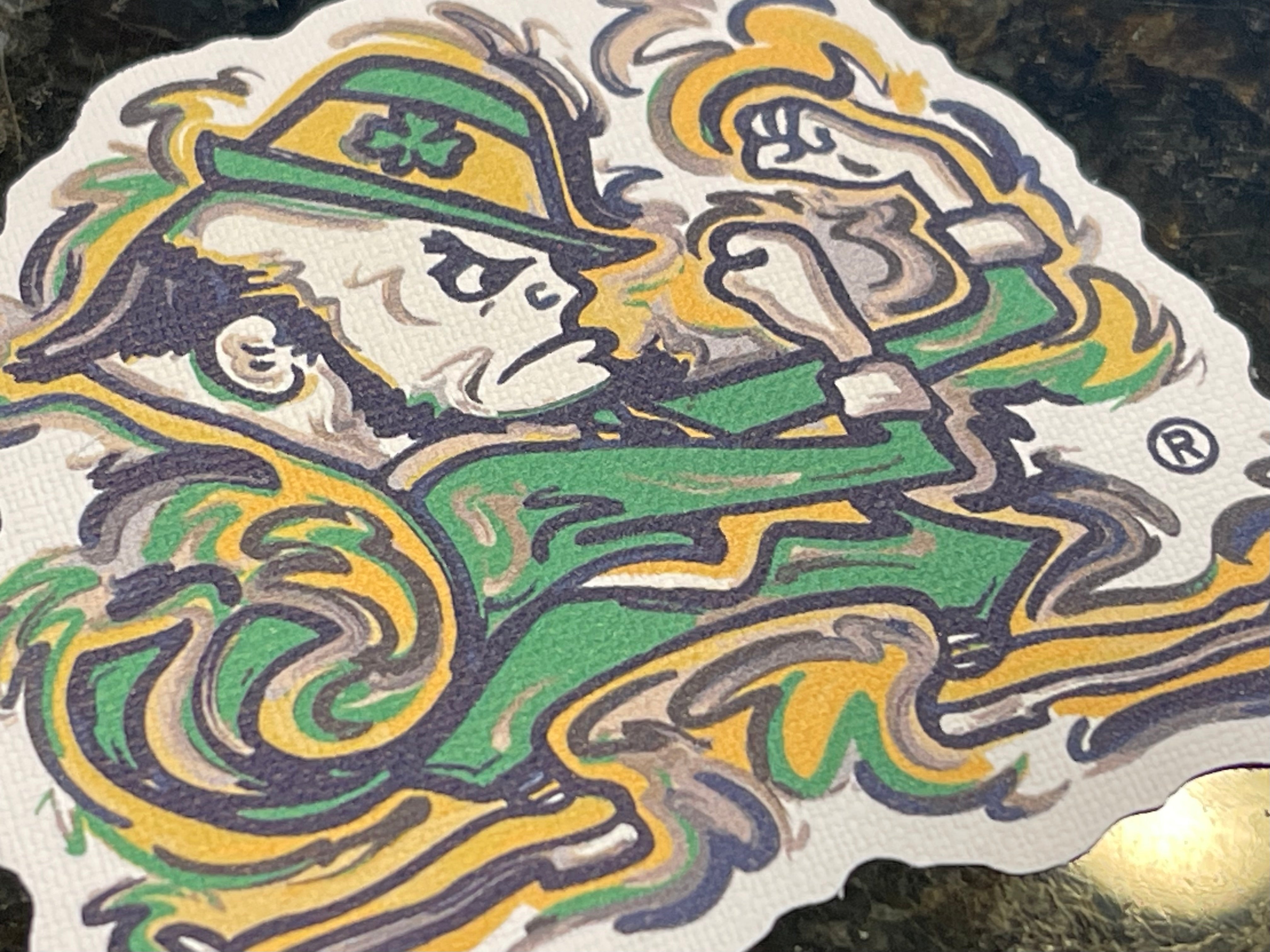 University of Notre Dame Durable Sticker by Justin Patten (Officially Licensed Product, ND)