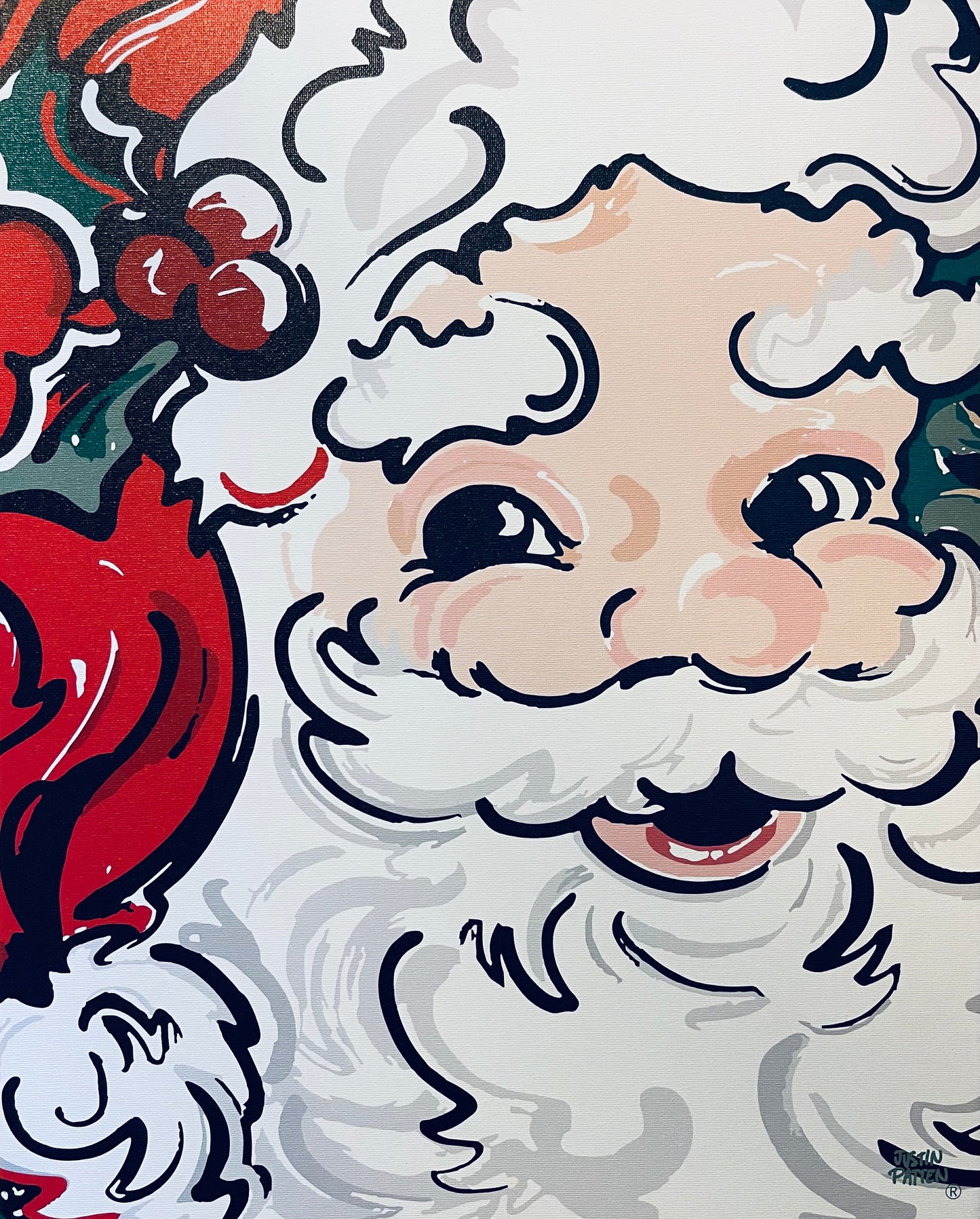 Santa 16"x20" Rolled Canvas Print by Justin Patten