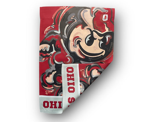 Ohio State University Vintage Brutus Garden Flag 12" x 18" by Justin Patten