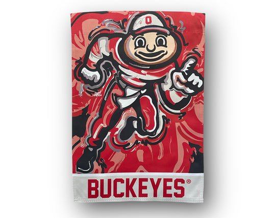 Ohio State University Mascot Garden Flag 12" x 18" by Justin Patten