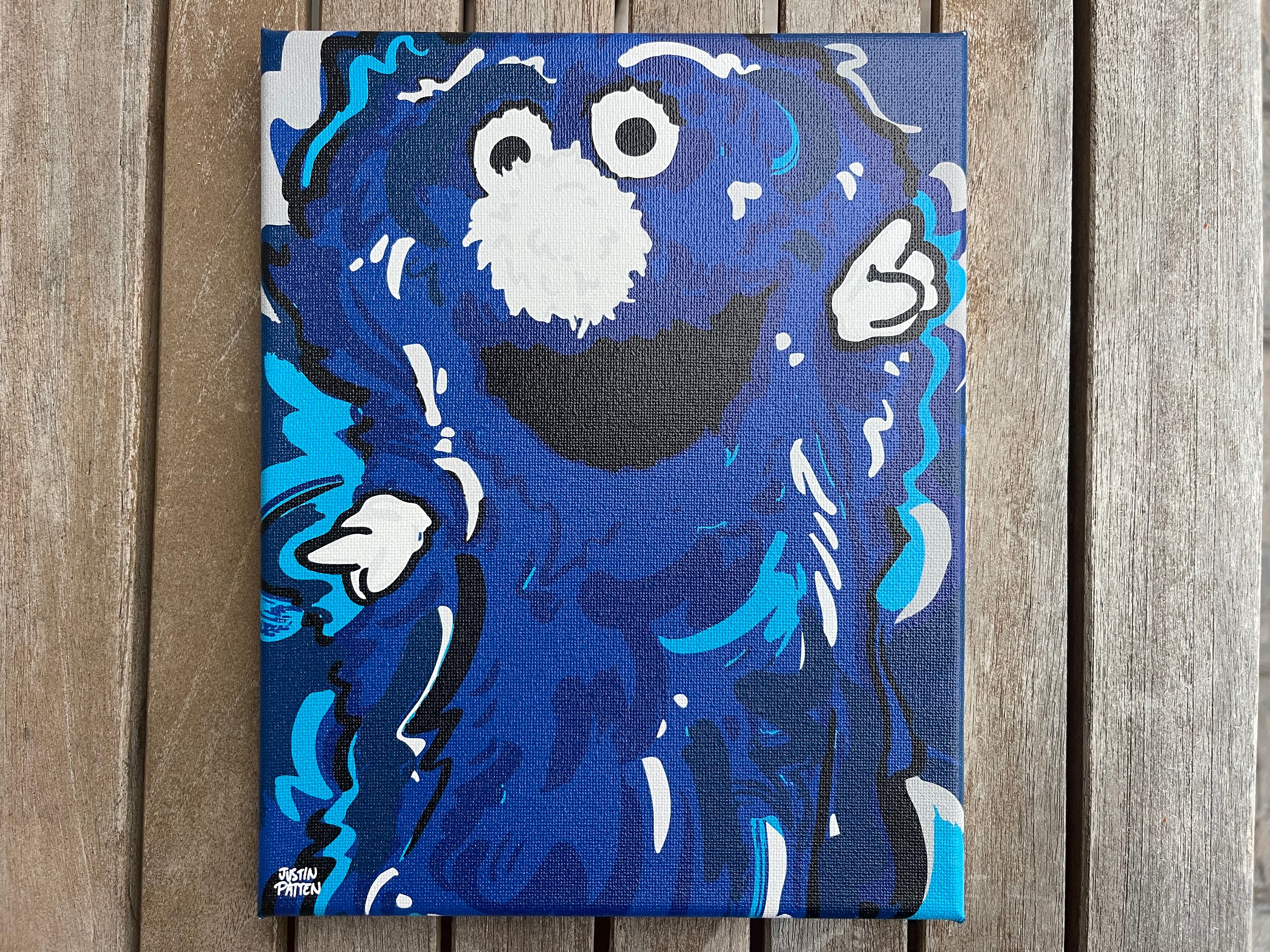 Xavier University 8"x10" Wrapped Blue Blob Mascot Print (The Blue Blob, D'Artagnan, Cincinnati, Ohio, One for All)