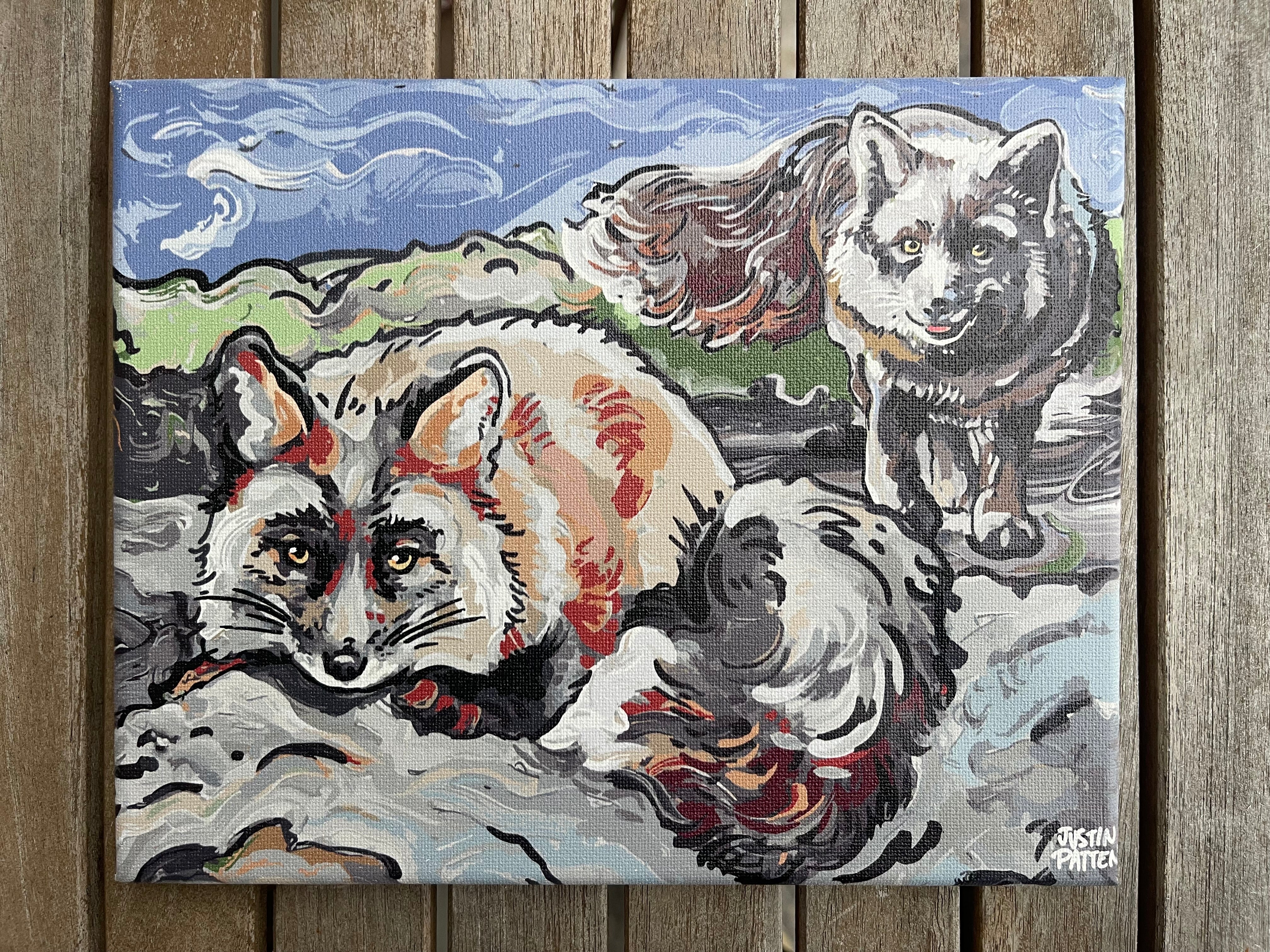 Red Fox 10"x8" Wrapped Canvas Print by Justin Patten (Animal Kingdom, Zoo, Animals)