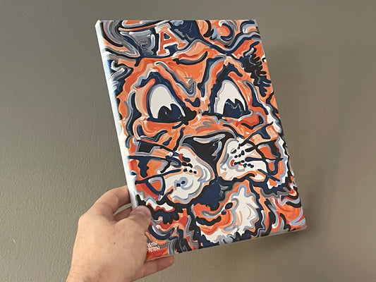 Auburn University 8"x 10" Vintage Aubie Wrapped Canvas Print by Justin Patten