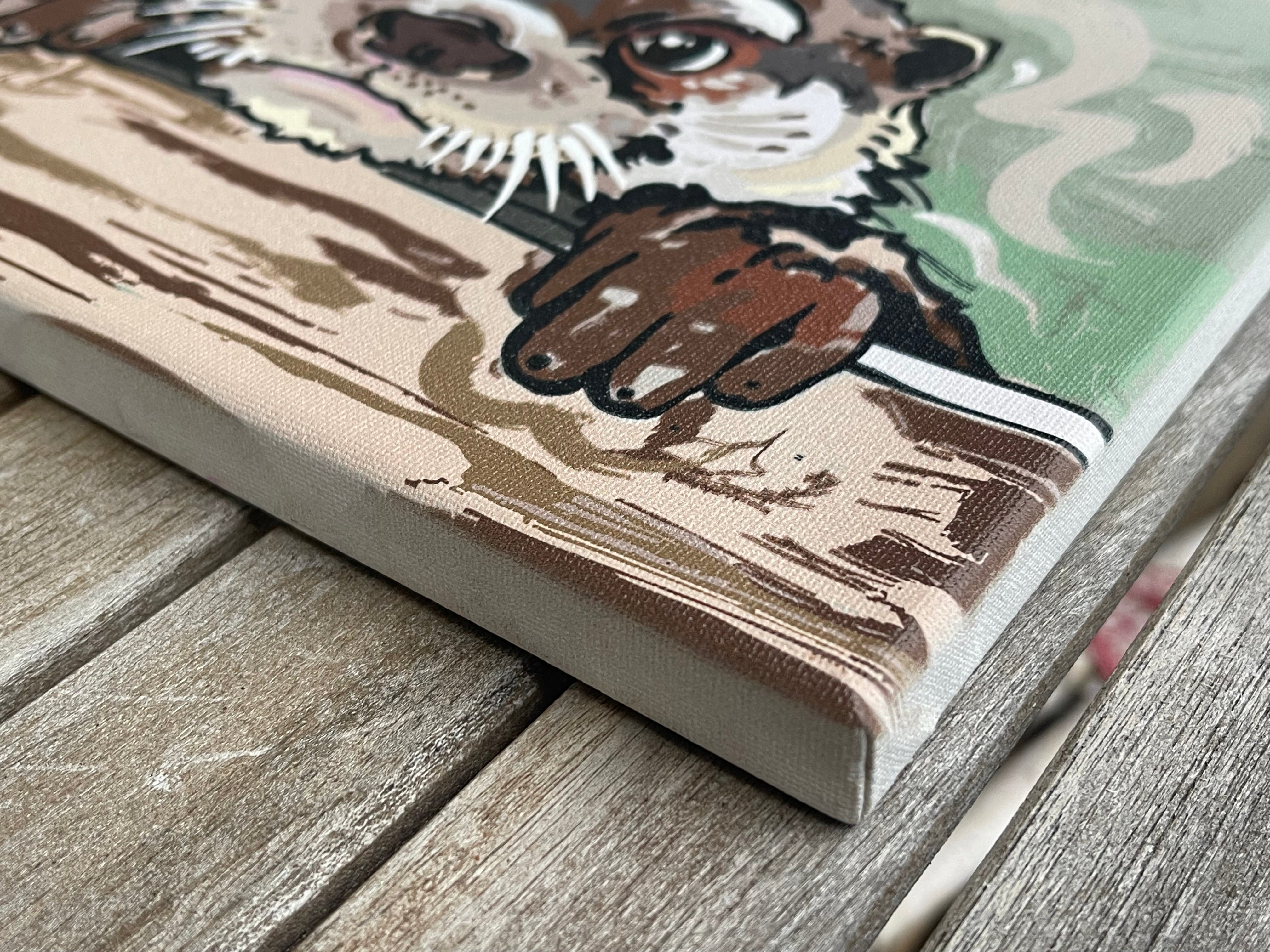 Otter 10"x8" Wrapped Canvas Print by Justin Patten (Animal Kingdom, Zoo, Animals)
