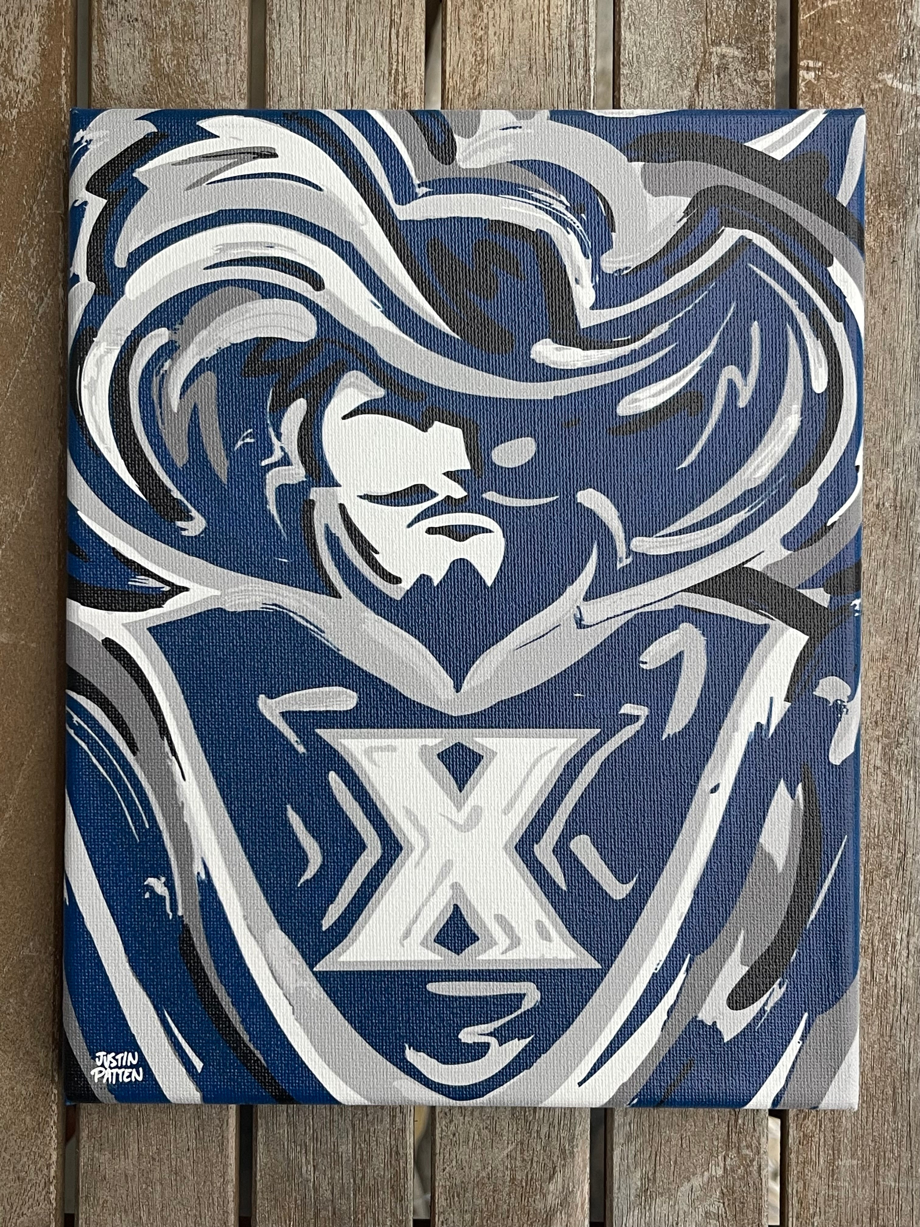 Xavier University 8"x10" Wrapped Musketeers Print (The Blue Blob, D'Artagnan, Cincinnati, Ohio, One for All)
