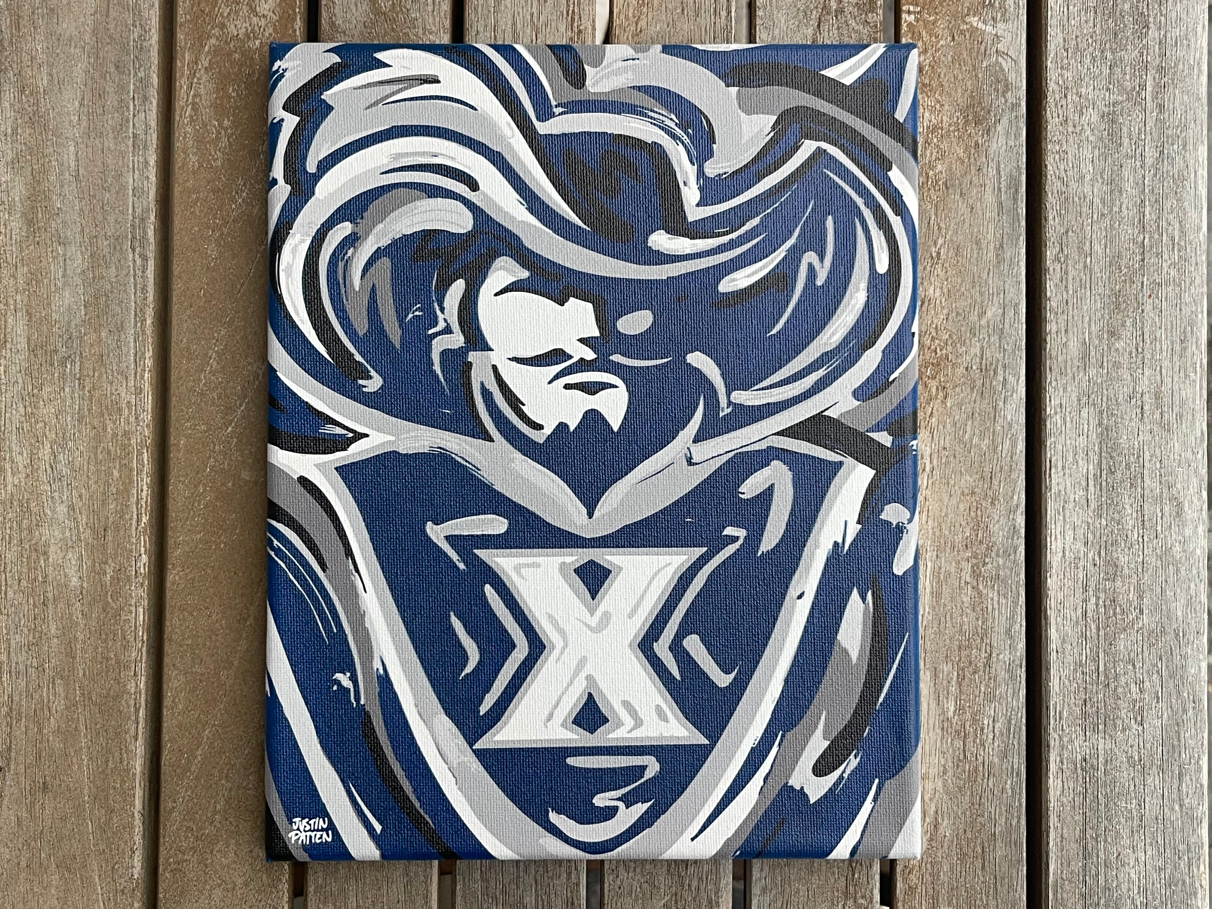 Xavier University 8"x10" Wrapped Musketeers Print (The Blue Blob, D'Artagnan, Cincinnati, Ohio, One for All)