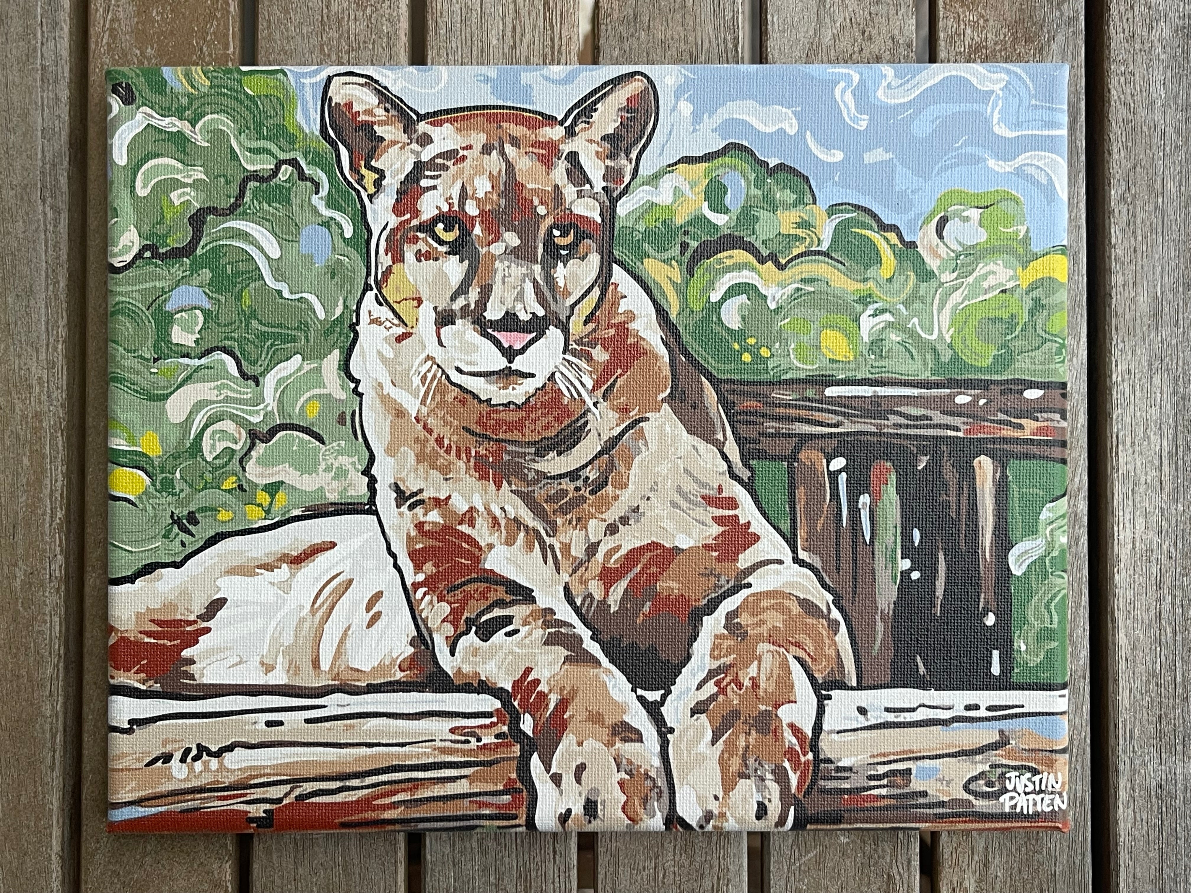 Panther 10"x8" Wrapped Canvas Print by Justin Patten (Animal Kingdom, Zoo, Animals)