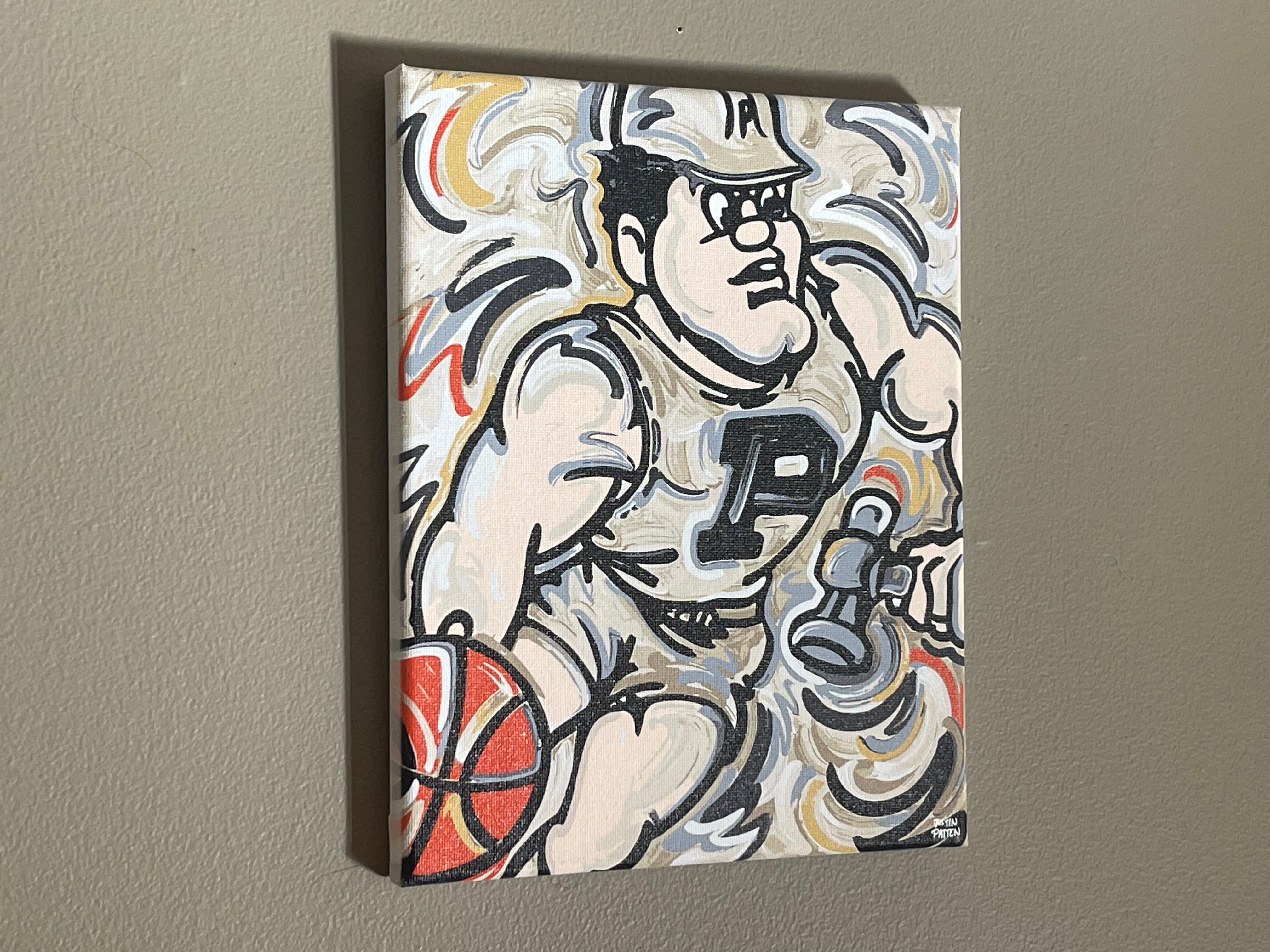 Purdue University 16" x 20" Basketball Pete Wrapped Canvas Print by Justin Patten