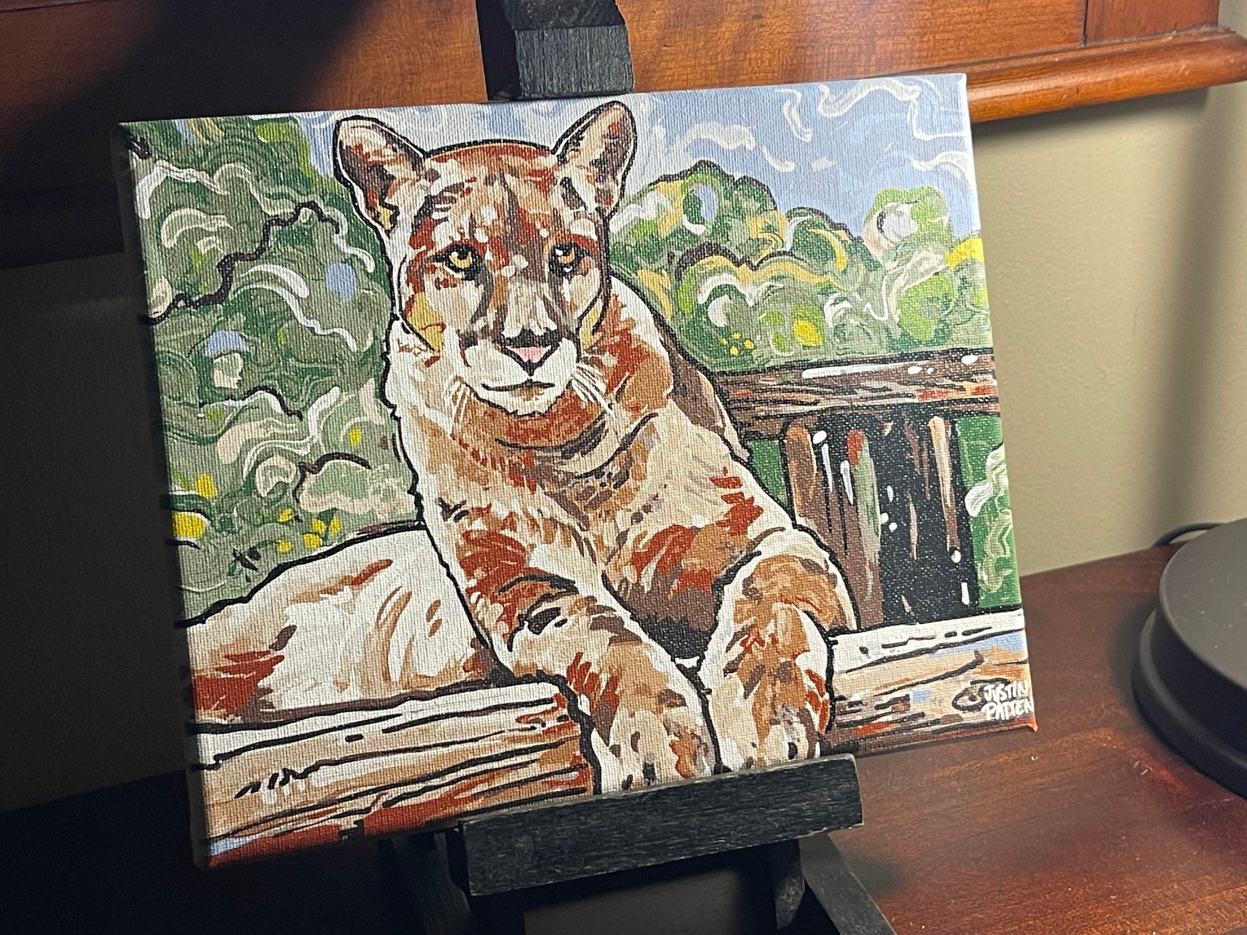 Panther 10"x8" Wrapped Canvas Print by Justin Patten (Animal Kingdom, Zoo, Animals)