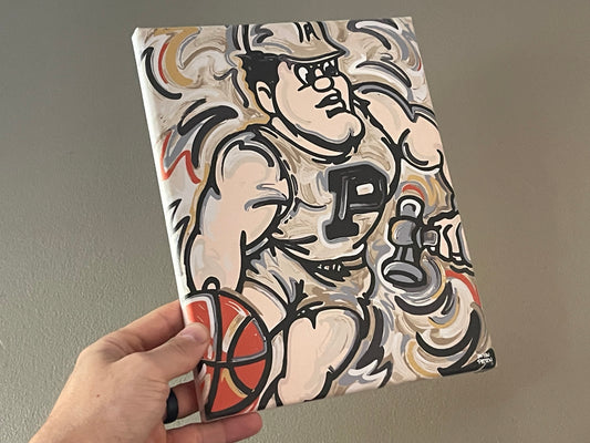 Purdue University 8" x 10" Basketball Pete Wrapped Canvas Print by Justin Patten