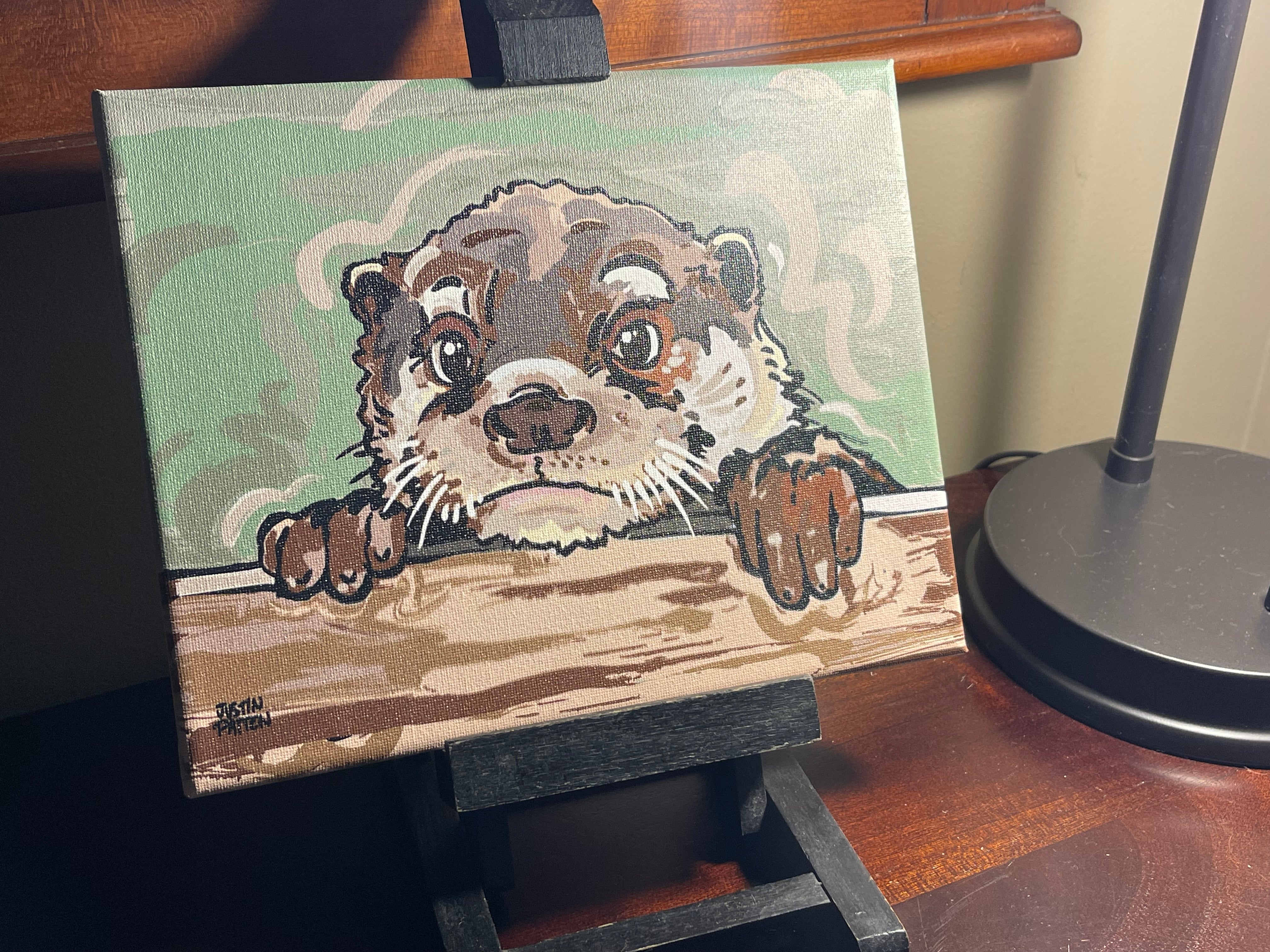 Otter 10"x8" Wrapped Canvas Print by Justin Patten (Animal Kingdom, Zoo, Animals)