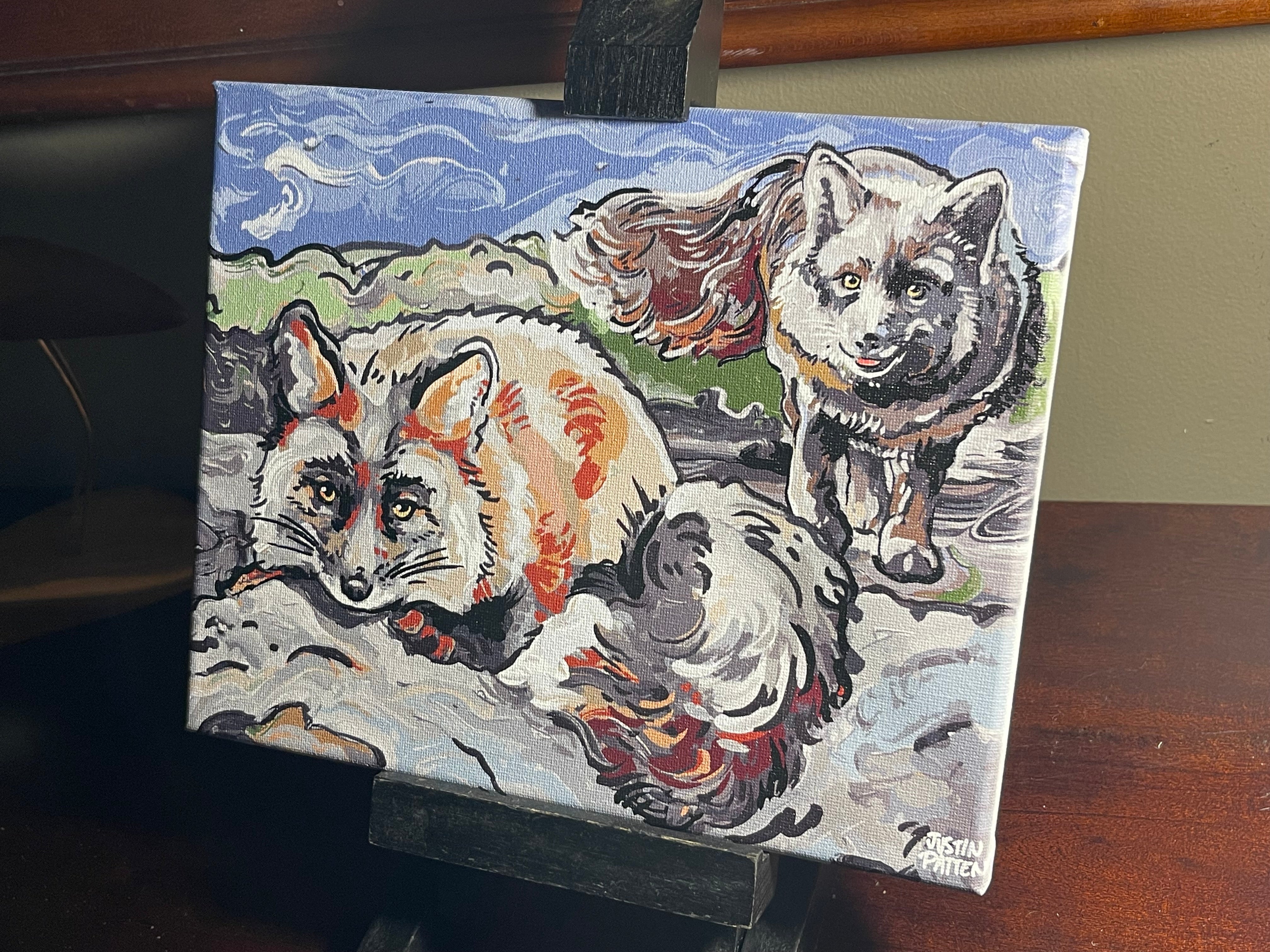 Red Fox 10"x8" Wrapped Canvas Print by Justin Patten (Animal Kingdom, Zoo, Animals)