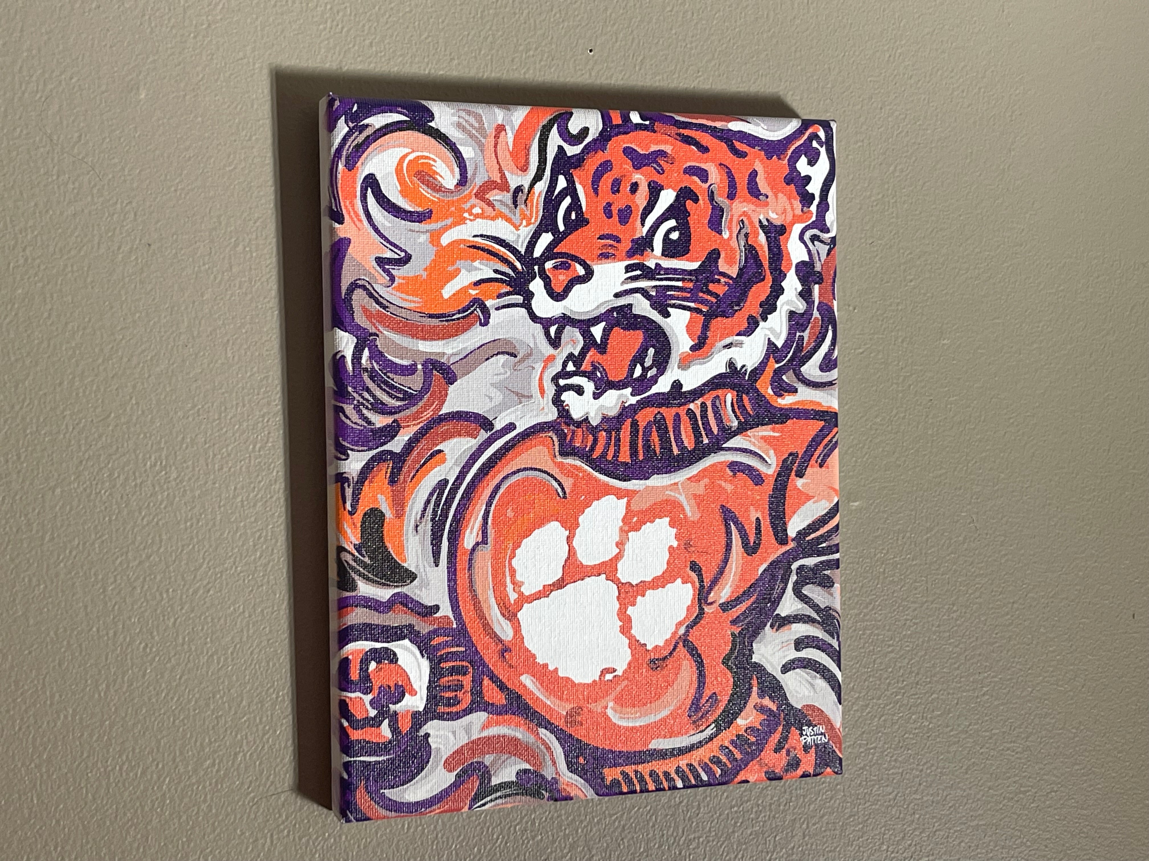 Clemson University 8" x 10" Mascot Wrapped Canvas Print by Justin Patten