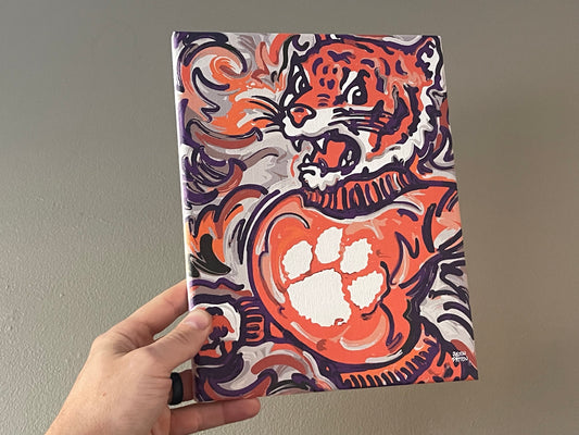 Clemson University 8" x 10" Mascot Wrapped Canvas Print by Justin Patten