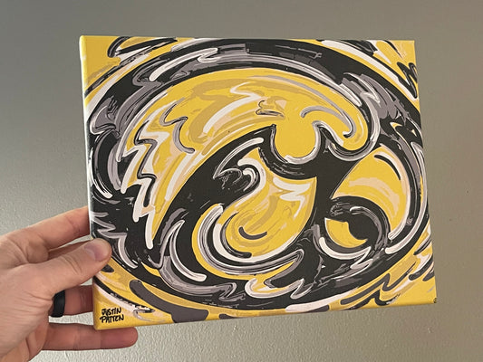 University of Iowa, Hawkeye, 8" x 10" Wrapped Canvas Print by Justin Patten