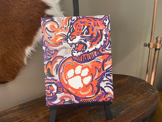 Clemson University 8" x 10" Mascot Wrapped Canvas Print by Justin Patten