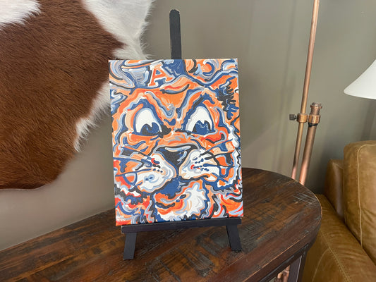 Auburn University 8"x 10" Vintage Aubie Wrapped Canvas Print by Justin Patten