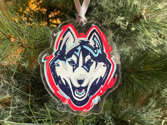 University of Connecticut Mascot Ornament by Justin Patten