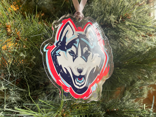 University of Connecticut Mascot Ornament by Justin Patten