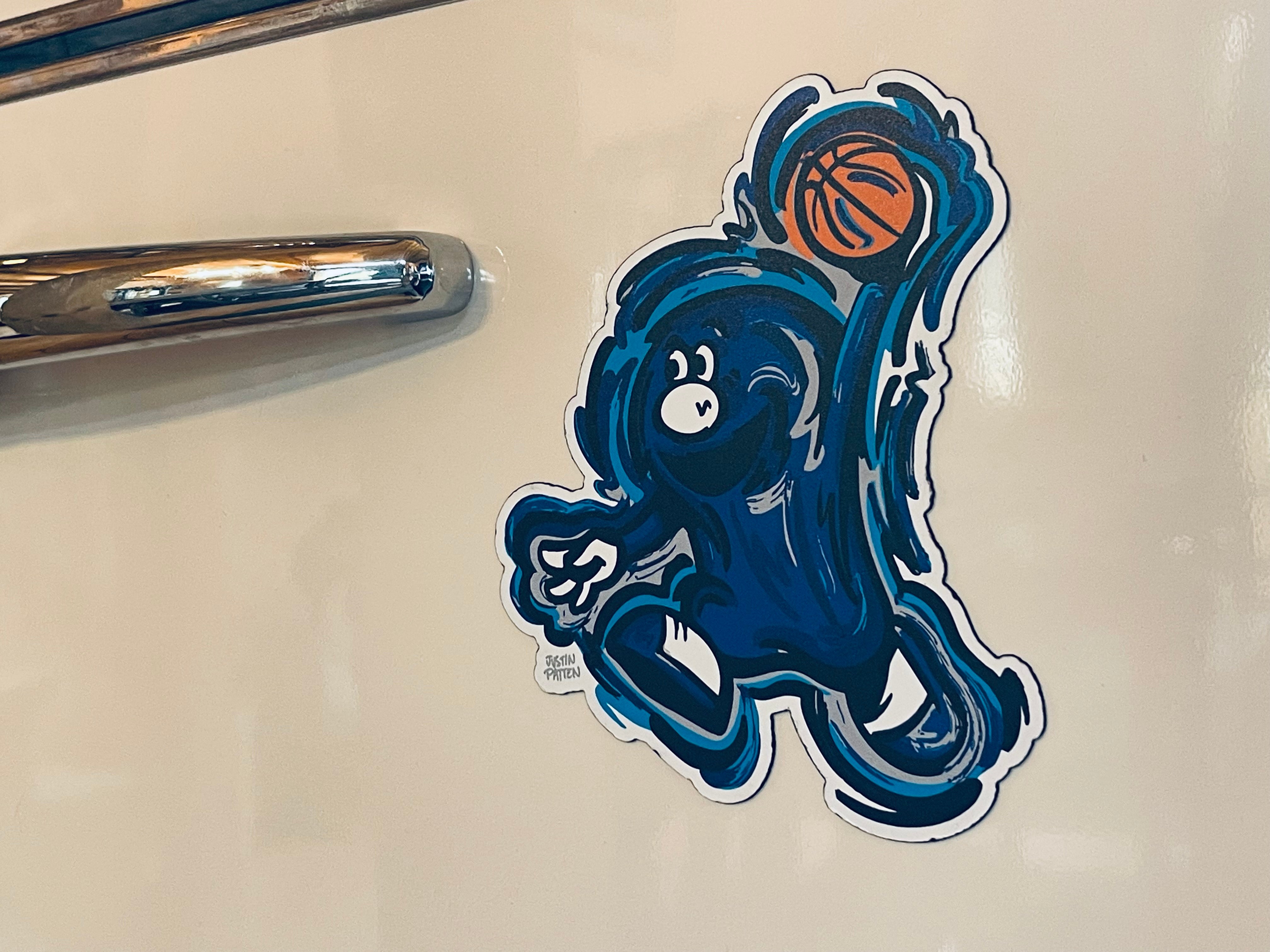 Xavier University Blue Blob Mascot Magnet  by Justin Patten (The Blue Blob, D'Artagnan, Cincinnati, Ohio, One for All)