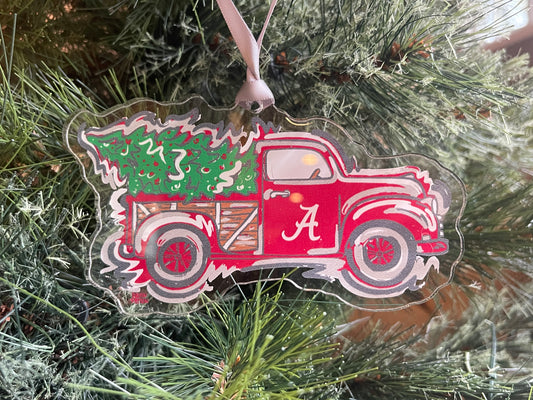 The University of Alabama Truck Acrylic Ornament by Justin Patten