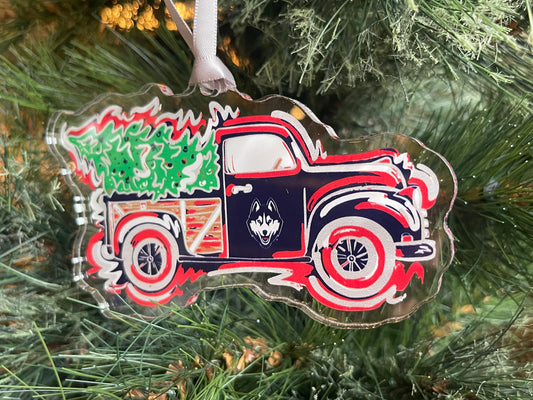 University of Connecticut Truck Ornament by Justin Patten