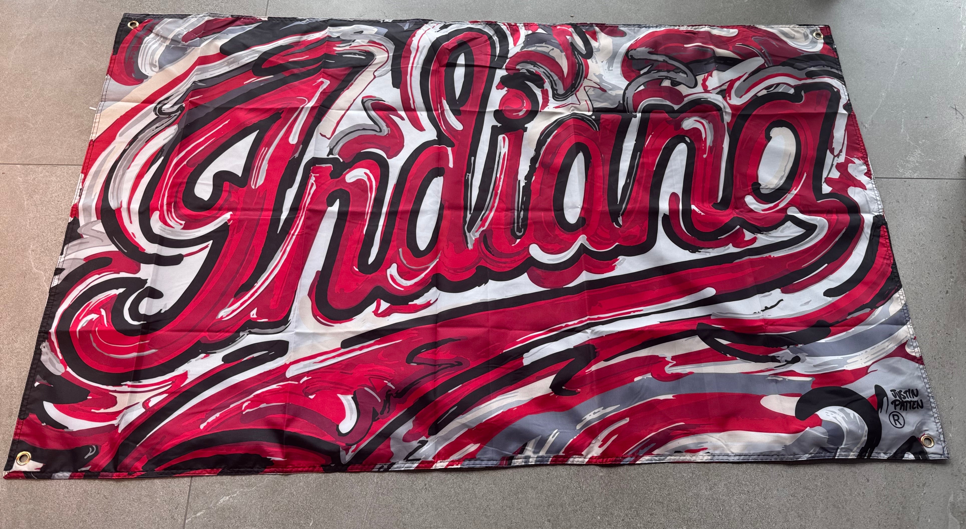 Indiana University IU Banner Flag 5' x 3' by Justin Patten (4 grommets)