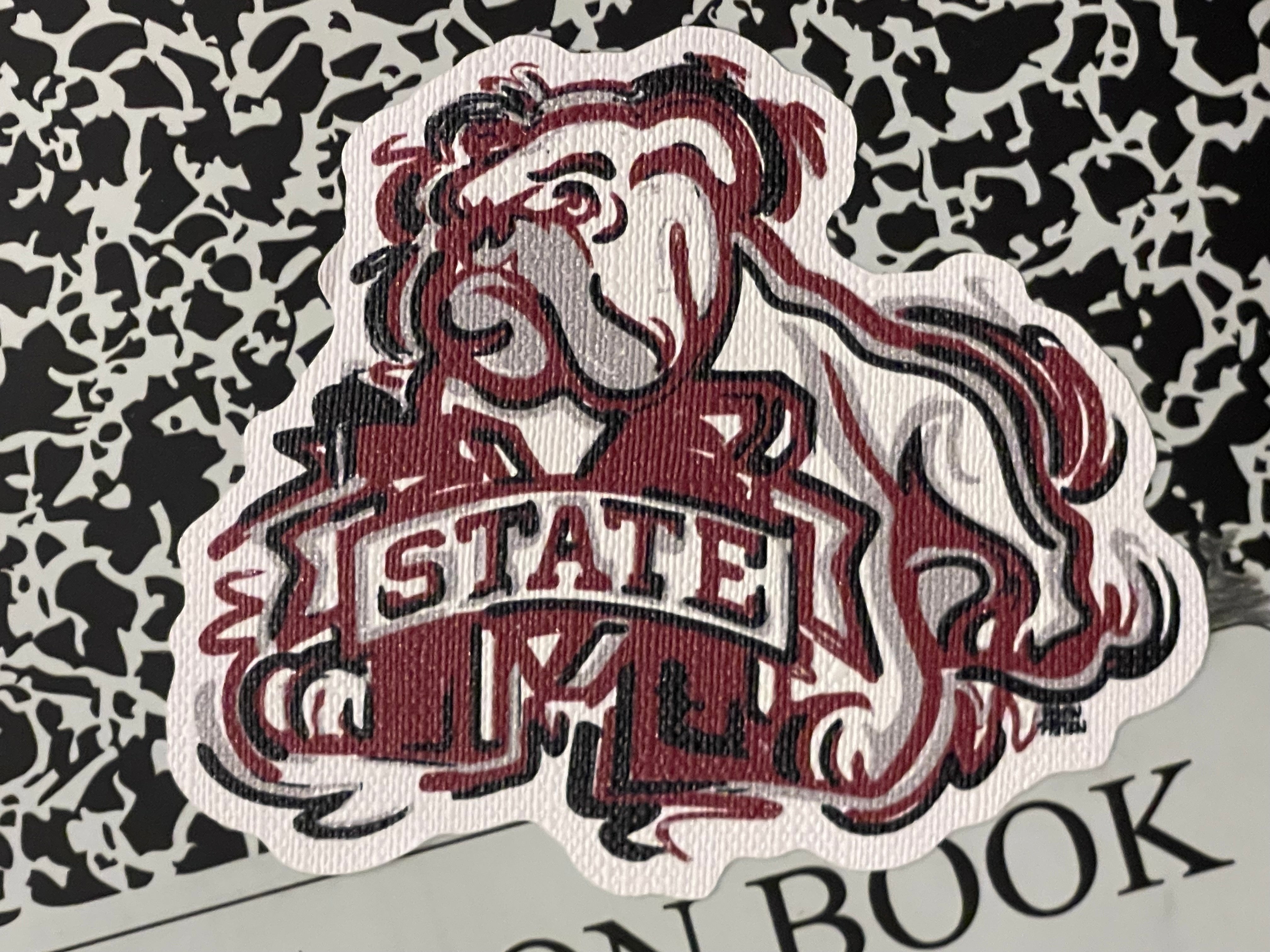 Mississippi State University Painted Bully Logo Durable Sticker by Justin Patten