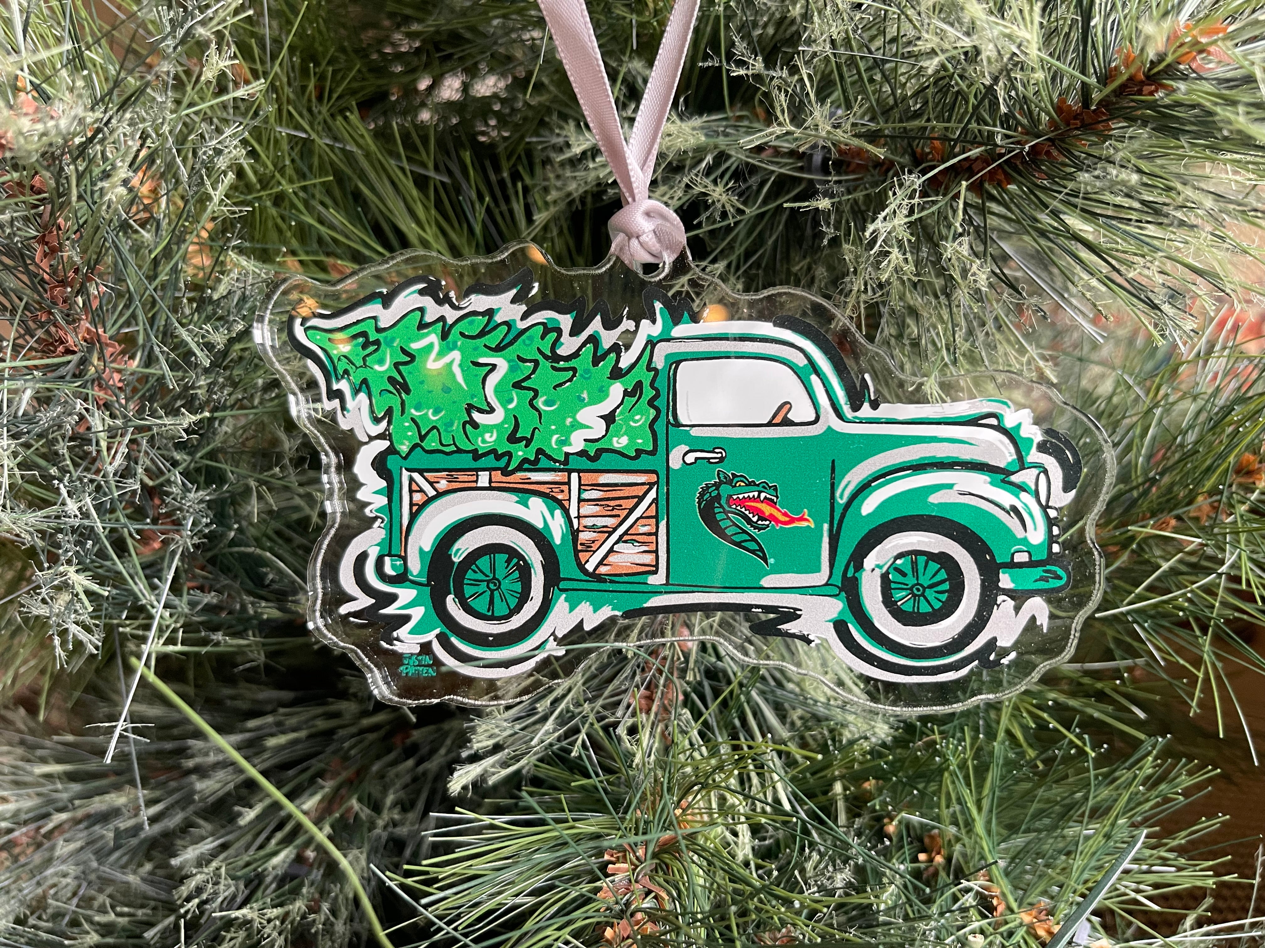 The University of Alabama at Birmingham Acrylic Christmas Truck Ornament by Justin Patten