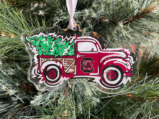 University of South Carolina Christmas Tree Truck Ornament by Justin Patten